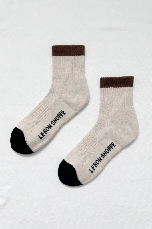 Le Bon Shoppe | Color Block Girlfriend socks - Black Coffee sold by Fort