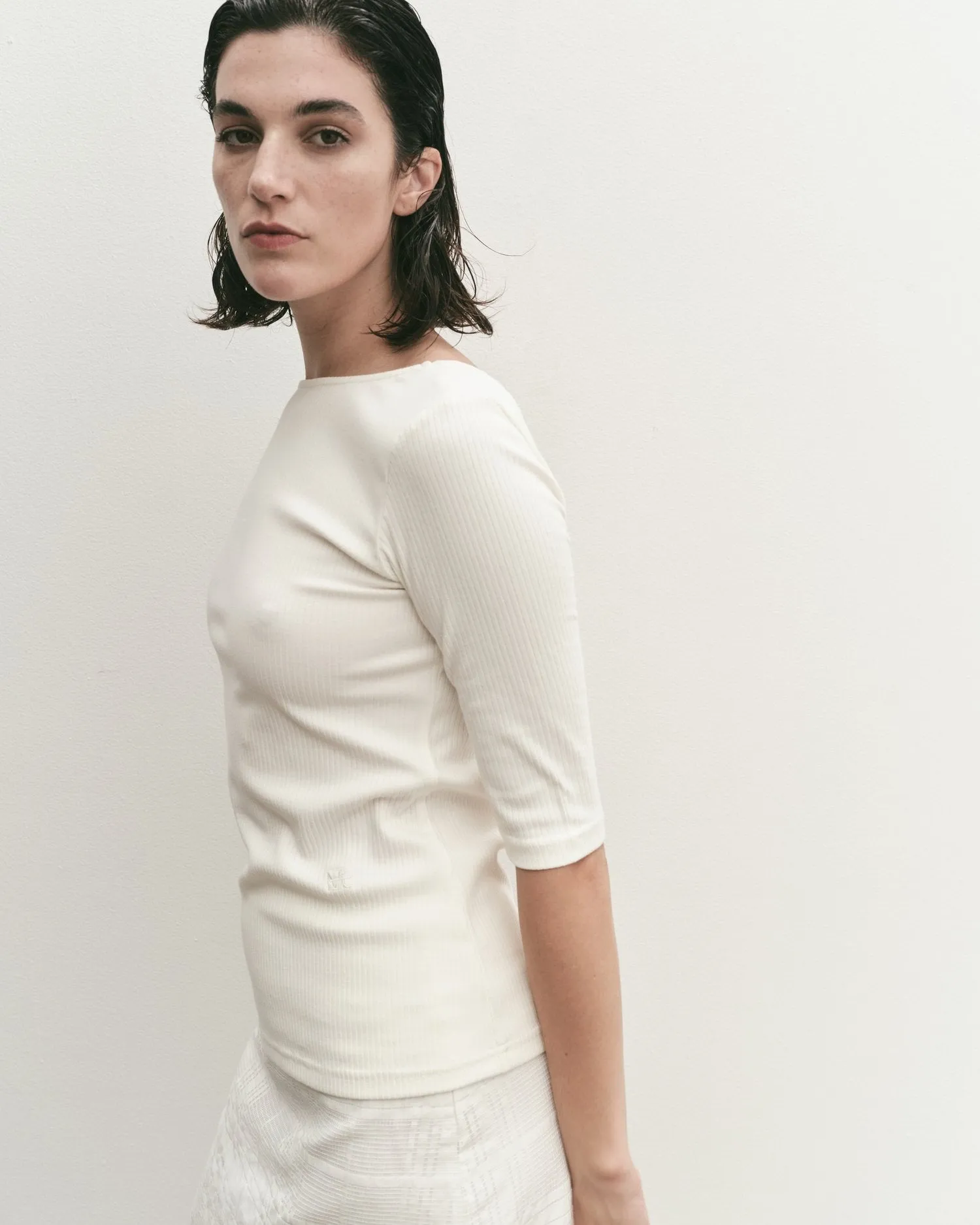 Mijeong Park | Scoop Back Ribbed Top - Ivory sold by Fort product image thumbnail 2