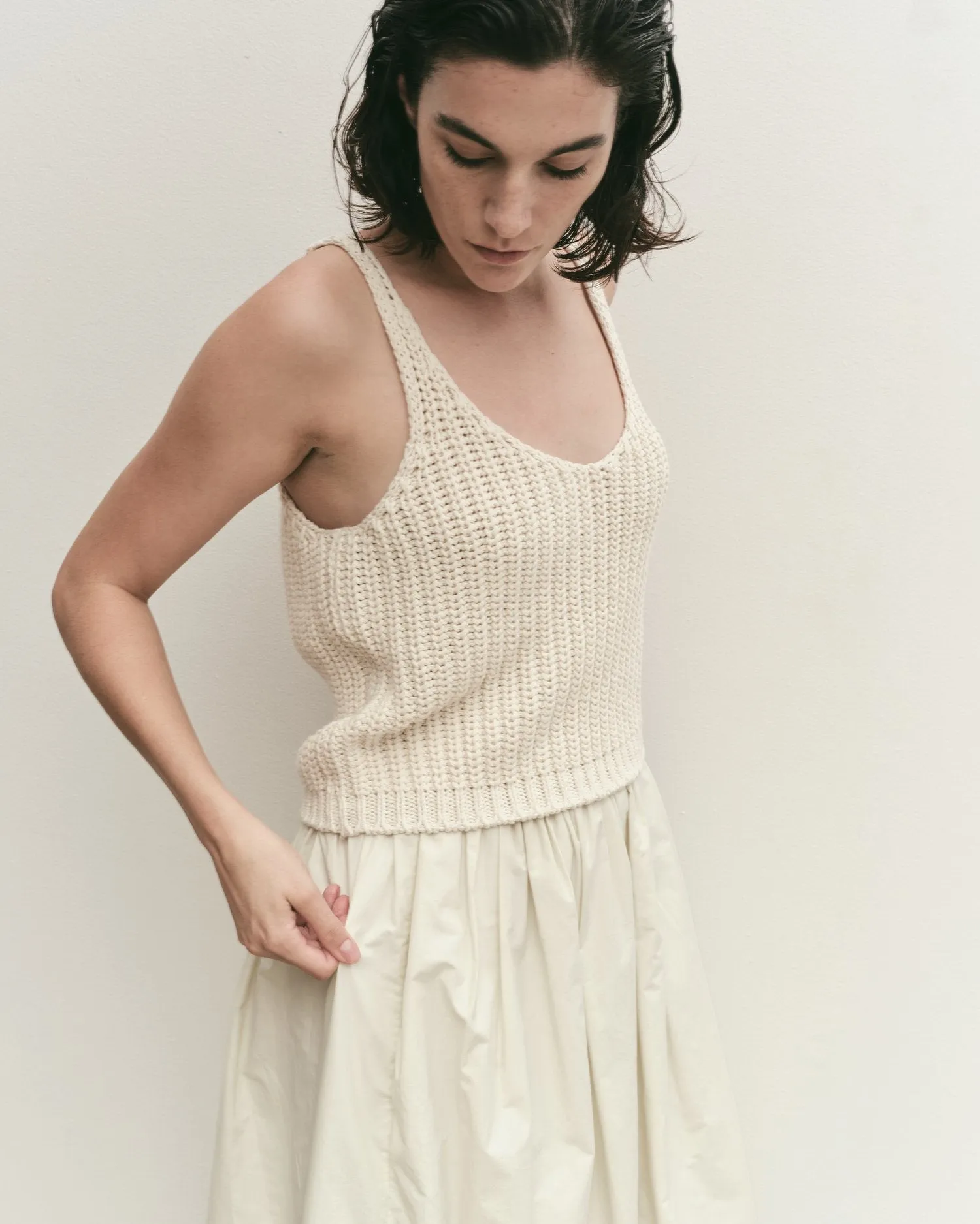 Mijeong Park | Cotton Blend Knit Tank - Cream sold by Fort product image thumbnail 4