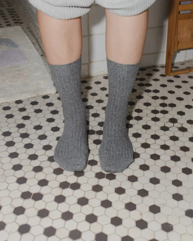 Baserange | Rib Over Ankle Socks - Grey sold by Fort