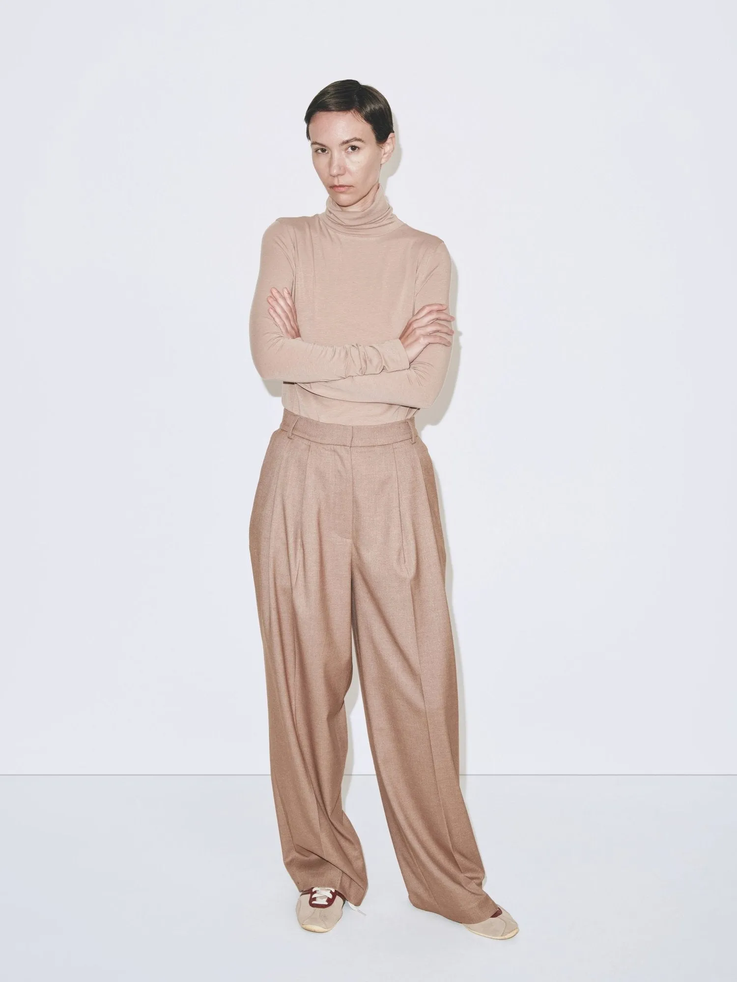 Mijeong Park | Roll Neck Jersey Top - Beige sold by Fort product image thumbnail 3