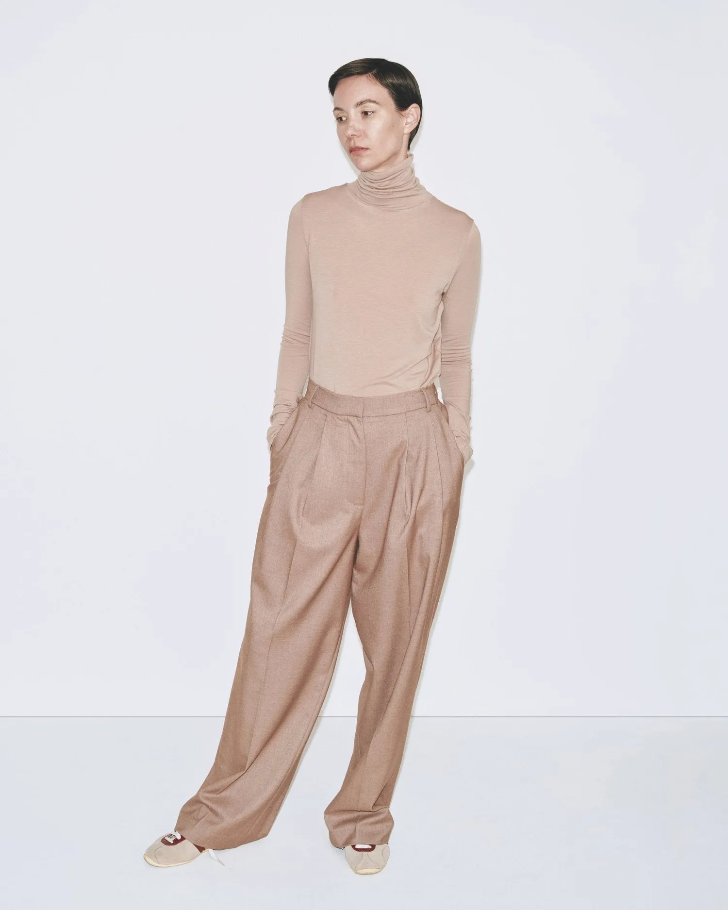 Mijeong Park | Roll Neck Jersey Top - Beige sold by Fort product image thumbnail 2