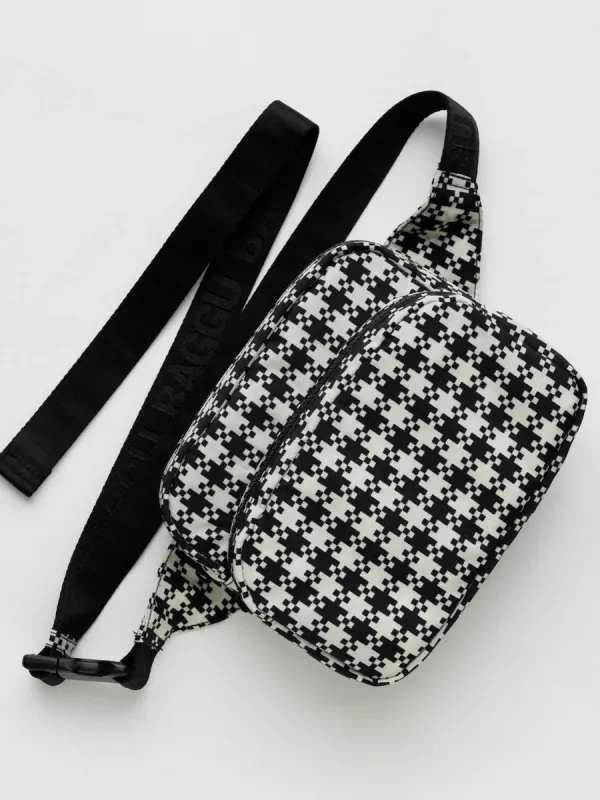 Baggu | Fanny Pack - Black & White Pixel Gingham made by BAGGU