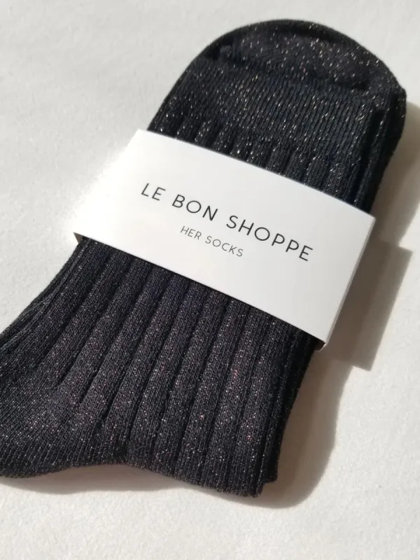 Le Bon Shoppe | Her Socks Glitter Black/ Copper sold by Fort