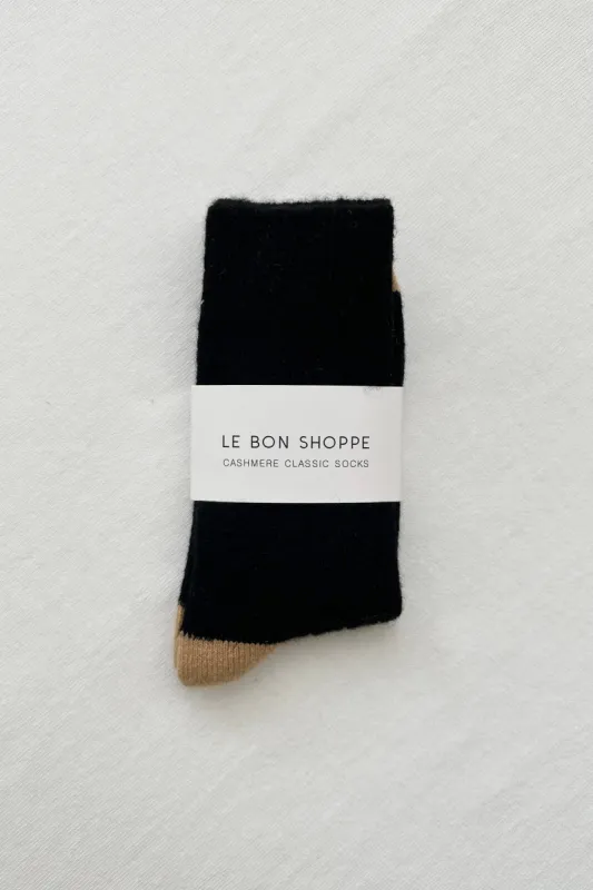 Le Bon Shoppe | Classic Cashmere Socks - Black sold by Fort