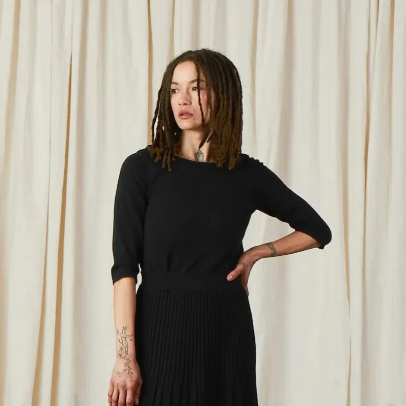 Ali Golden | Knit Ballet Top - Black sold by Fort