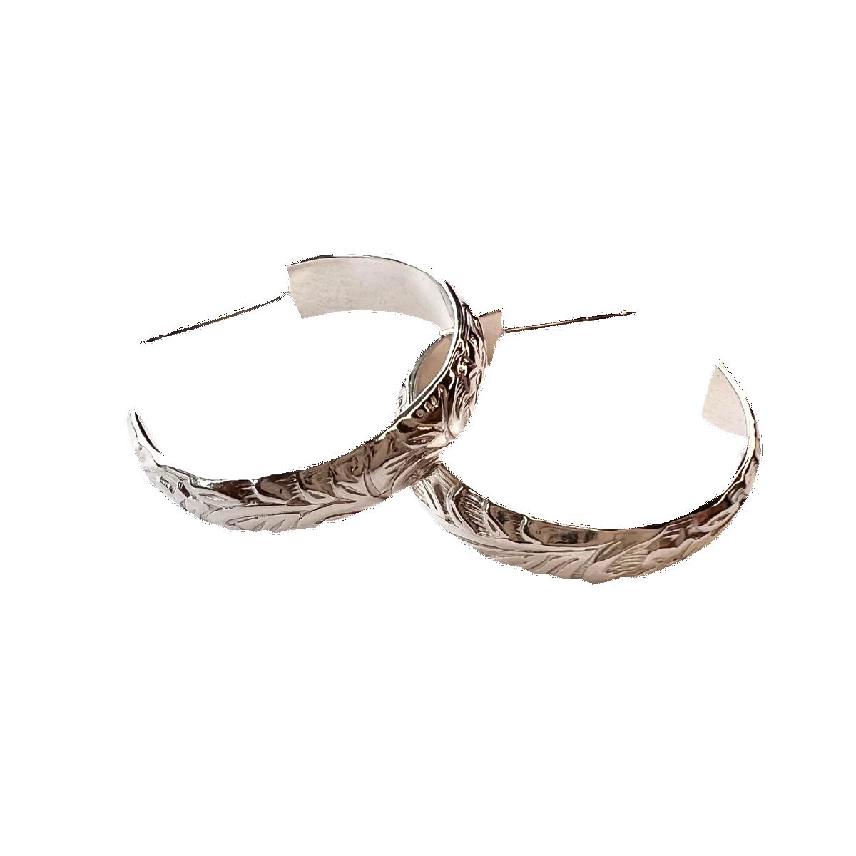 Devi Arts Collective | Floral Silver Small Hoops sold by Fort