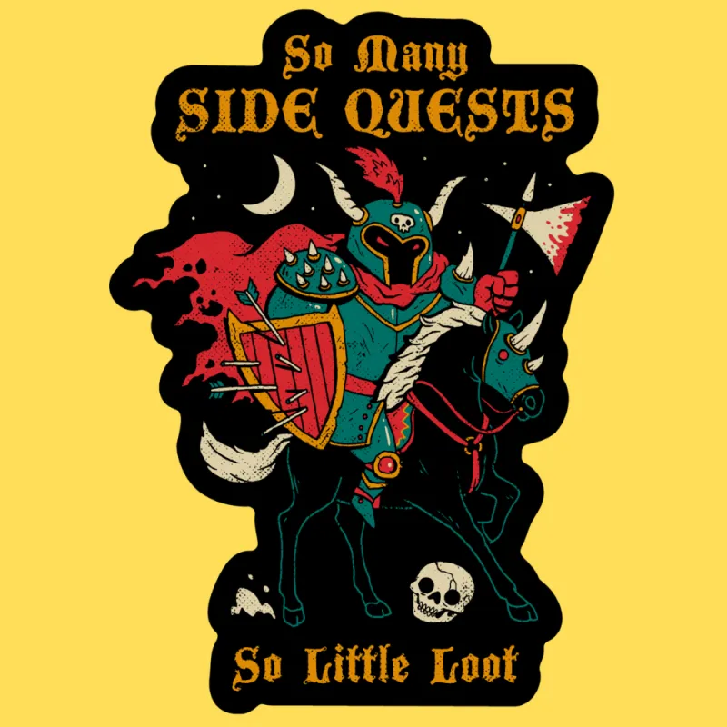 'So Many Side Quests' Sticker made by Wicked Clothes