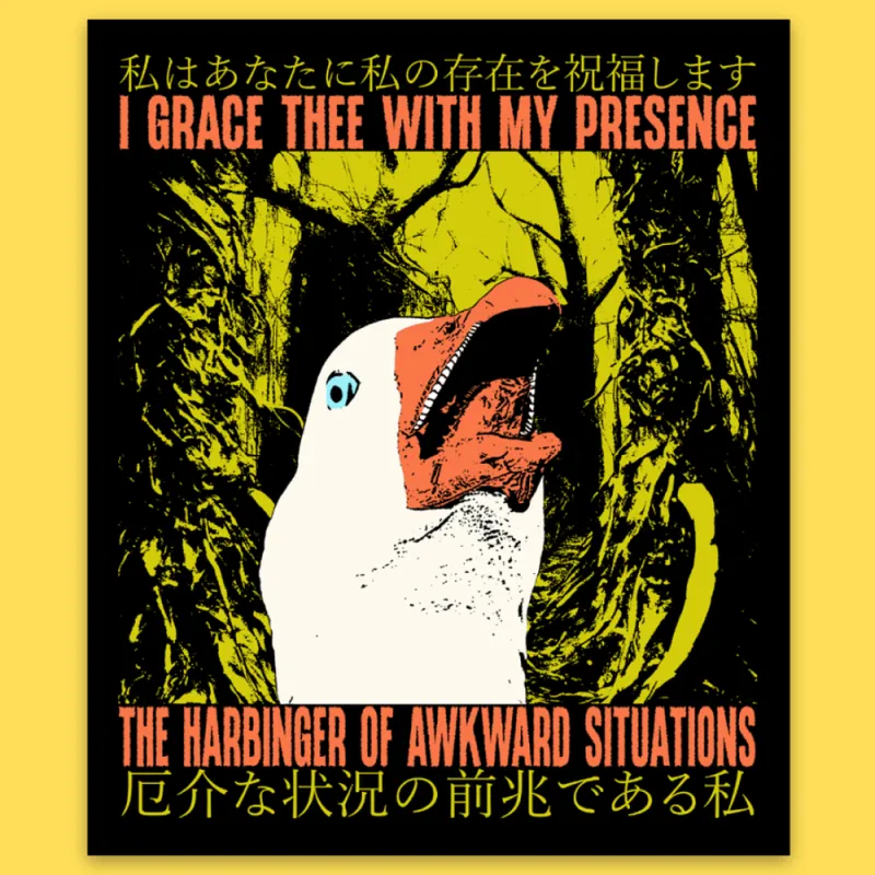 'Harbinger of Awkward Situations' Sticker made by Wicked Clothes