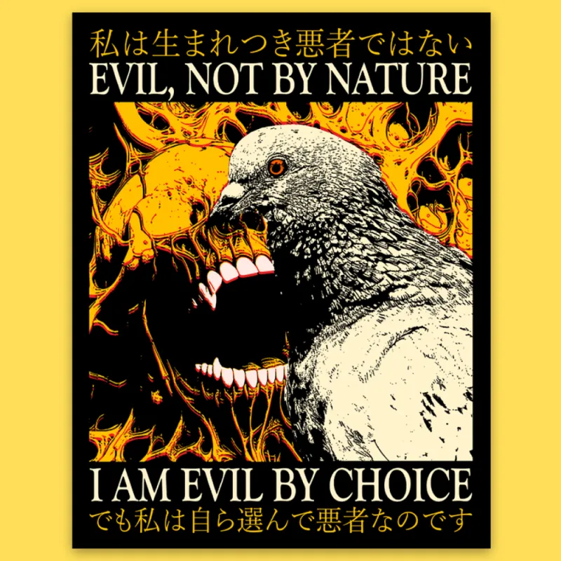 'Evil By Choice' Sticker made by Wicked Clothes