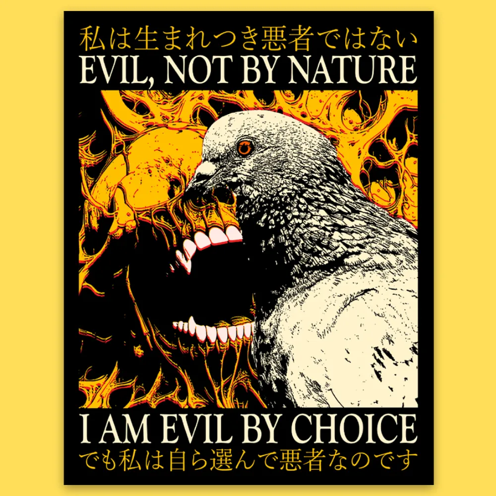 'Evil By Choice' Sticker sold by Wicked Clothes