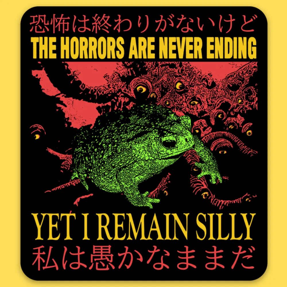 'The Horrors Are Never Ending' Sticker sold by Wicked Clothes