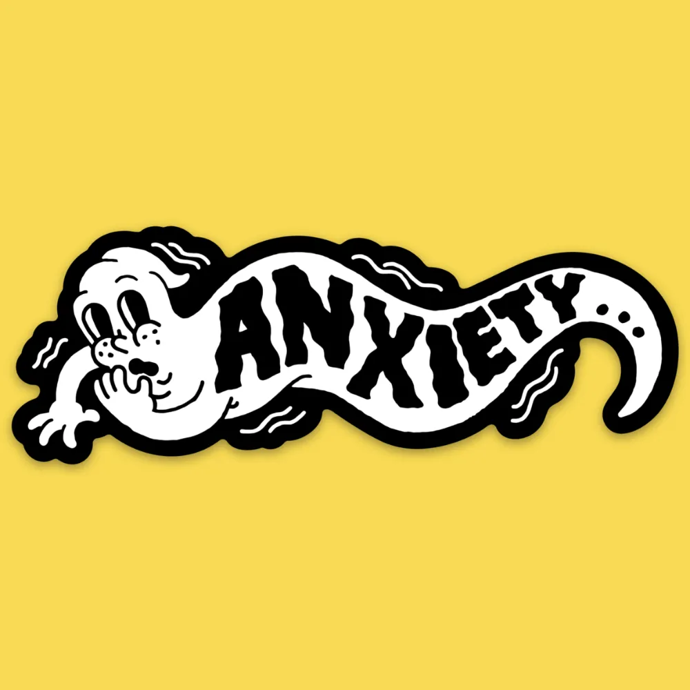 'Anxiety' Sticker sold by Wicked Clothes