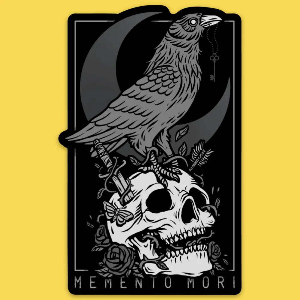 'Memento Mori' Sticker sold by Wicked Clothes