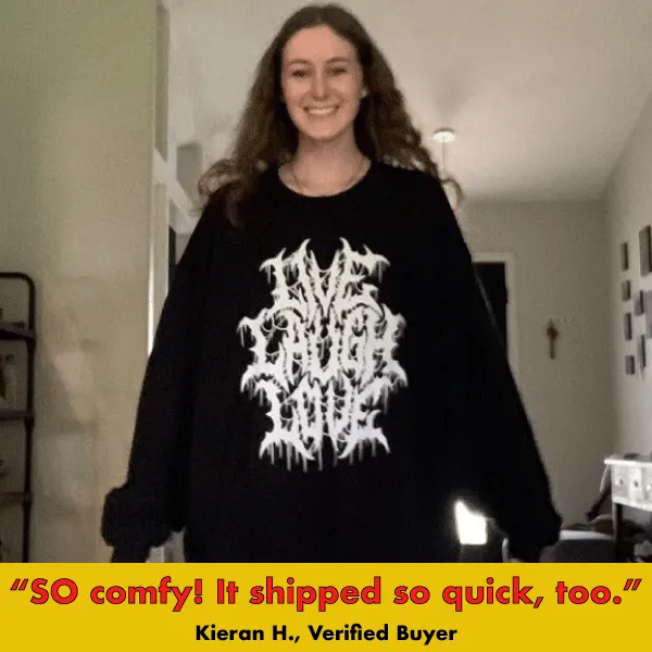 'Live Laugh Love' Sweatshirt sold by Wicked Clothes product image thumbnail 3