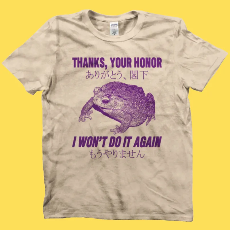 'Thanks Your Honor' Shirt sold by Wicked Clothes