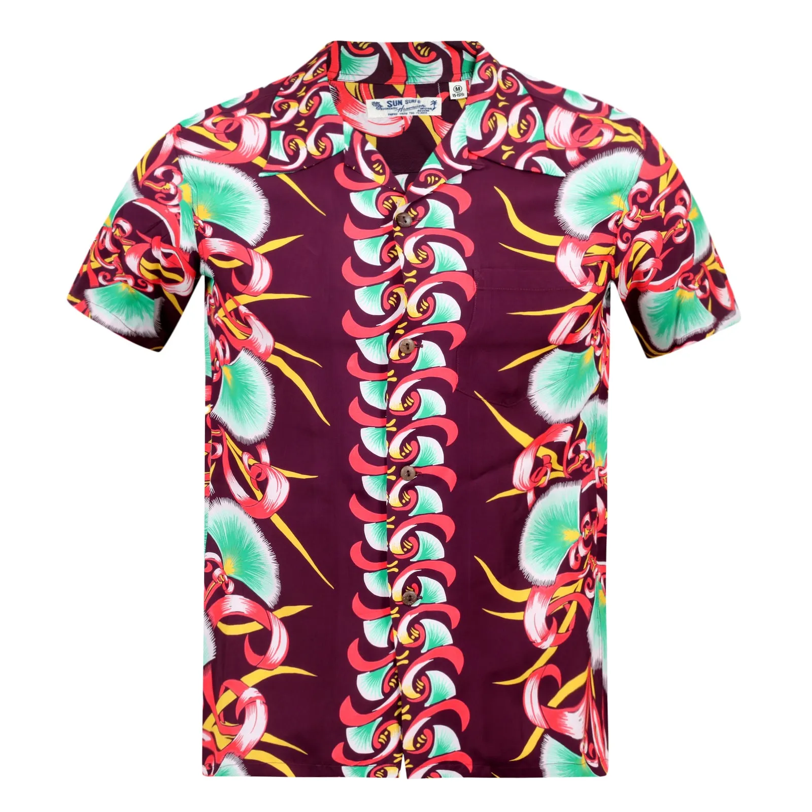 Aloha Bombax Tree Printed SS37793 Wine Rayon Hawaiian Shirt SURF7571 sold by SugarCane Jeans product image thumbnail 3
