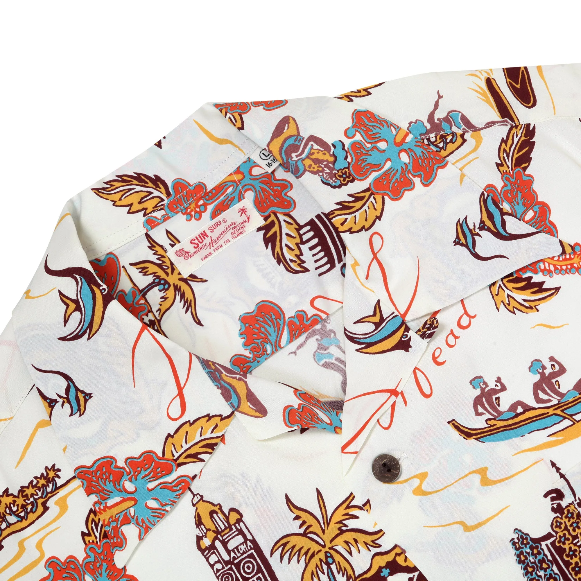 Aloha Hawaii Rayon Made SS38313 Off White Hawaiian Shirt SURF11087 sold by SugarCane Jeans product image thumbnail 3