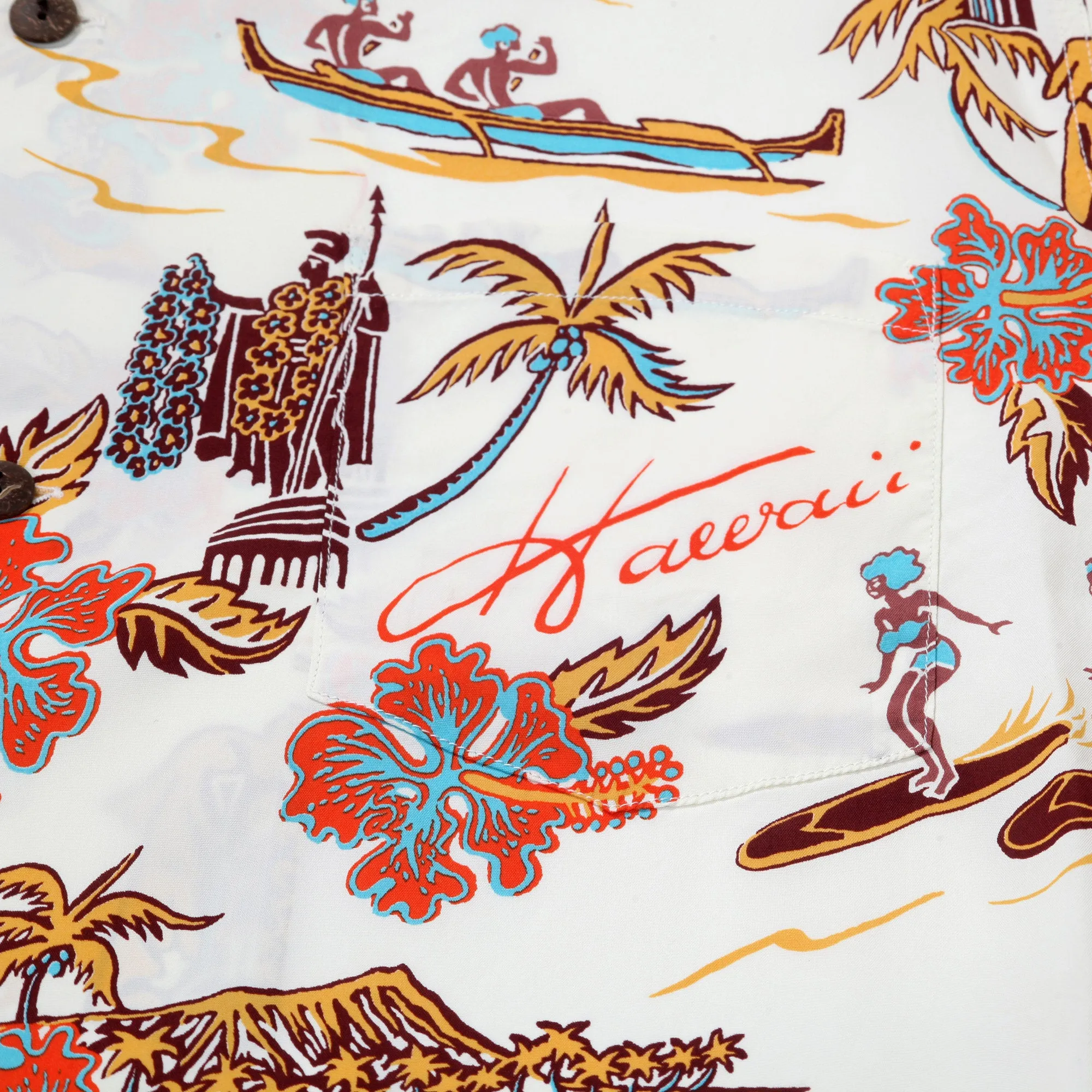 Aloha Hawaii Rayon Made SS38313 Off White Hawaiian Shirt SURF11087 sold by SugarCane Jeans product image thumbnail 5