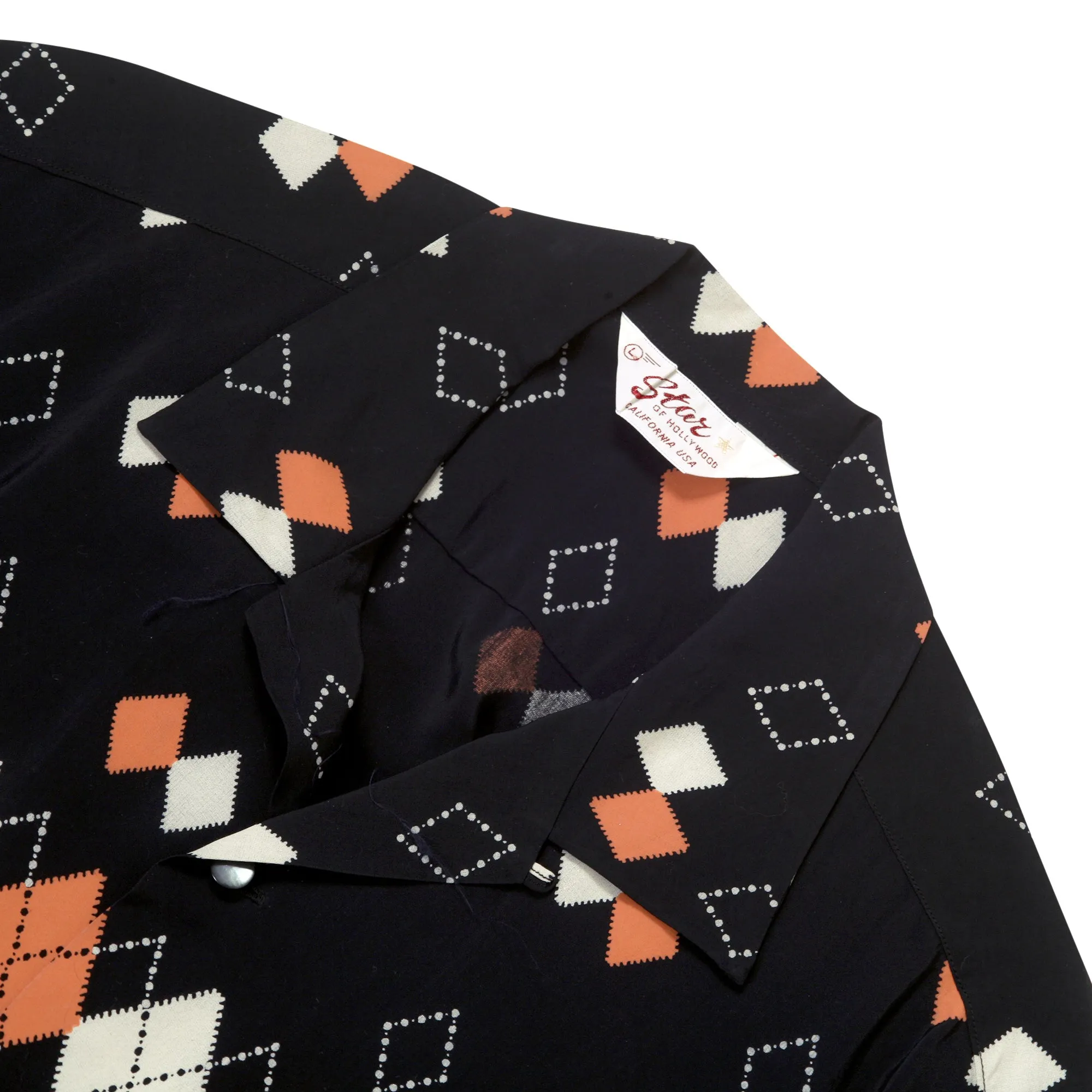 Argyle Print SH38384 Star of Hollywood Black Hawaiian Shirt SoH11084 sold by SugarCane Jeans product image thumbnail 3