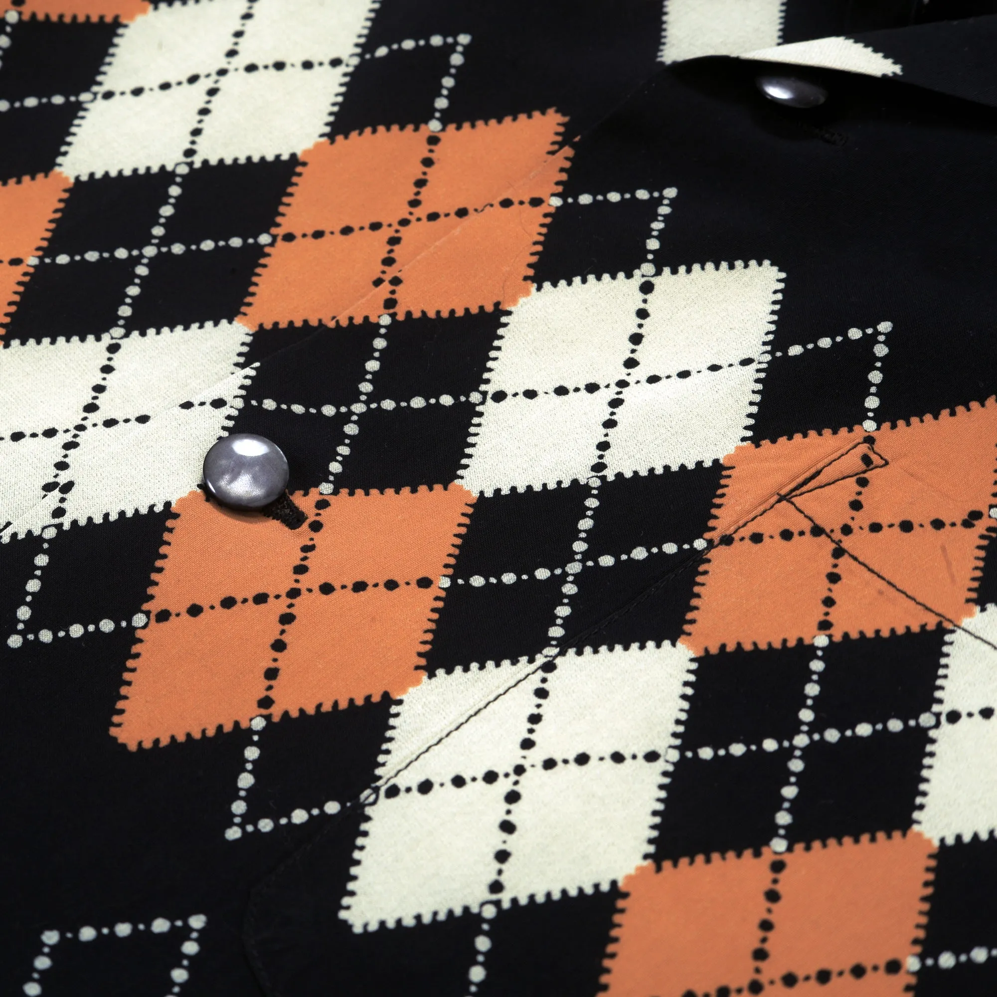 Argyle Print SH38384 Star of Hollywood Black Hawaiian Shirt SoH11084 sold by SugarCane Jeans product image thumbnail 4