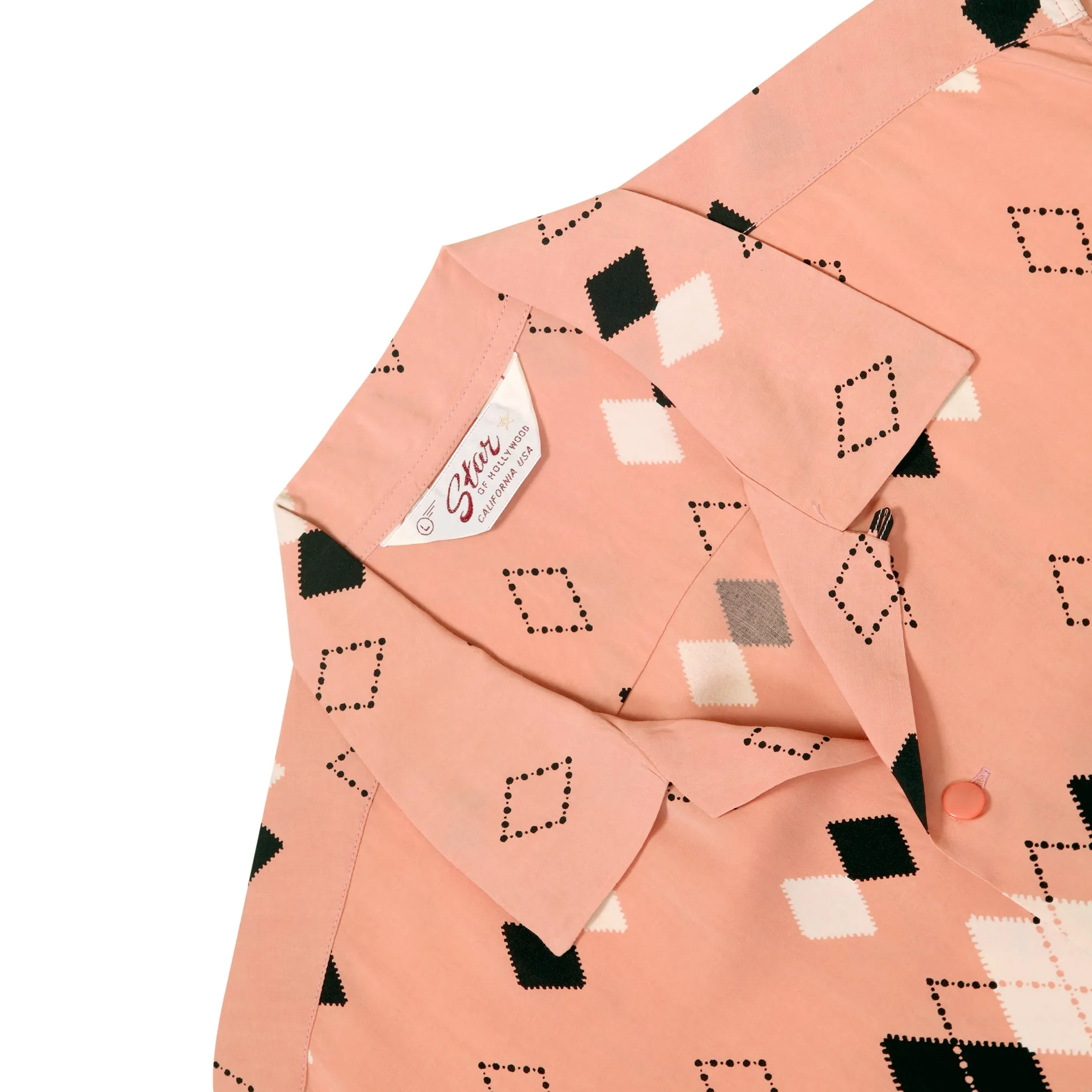 Argyle Printed Star of Hollywood SH38384 Pink Hawaiian Shirt SoH11085 sold by SugarCane Jeans product image thumbnail 3