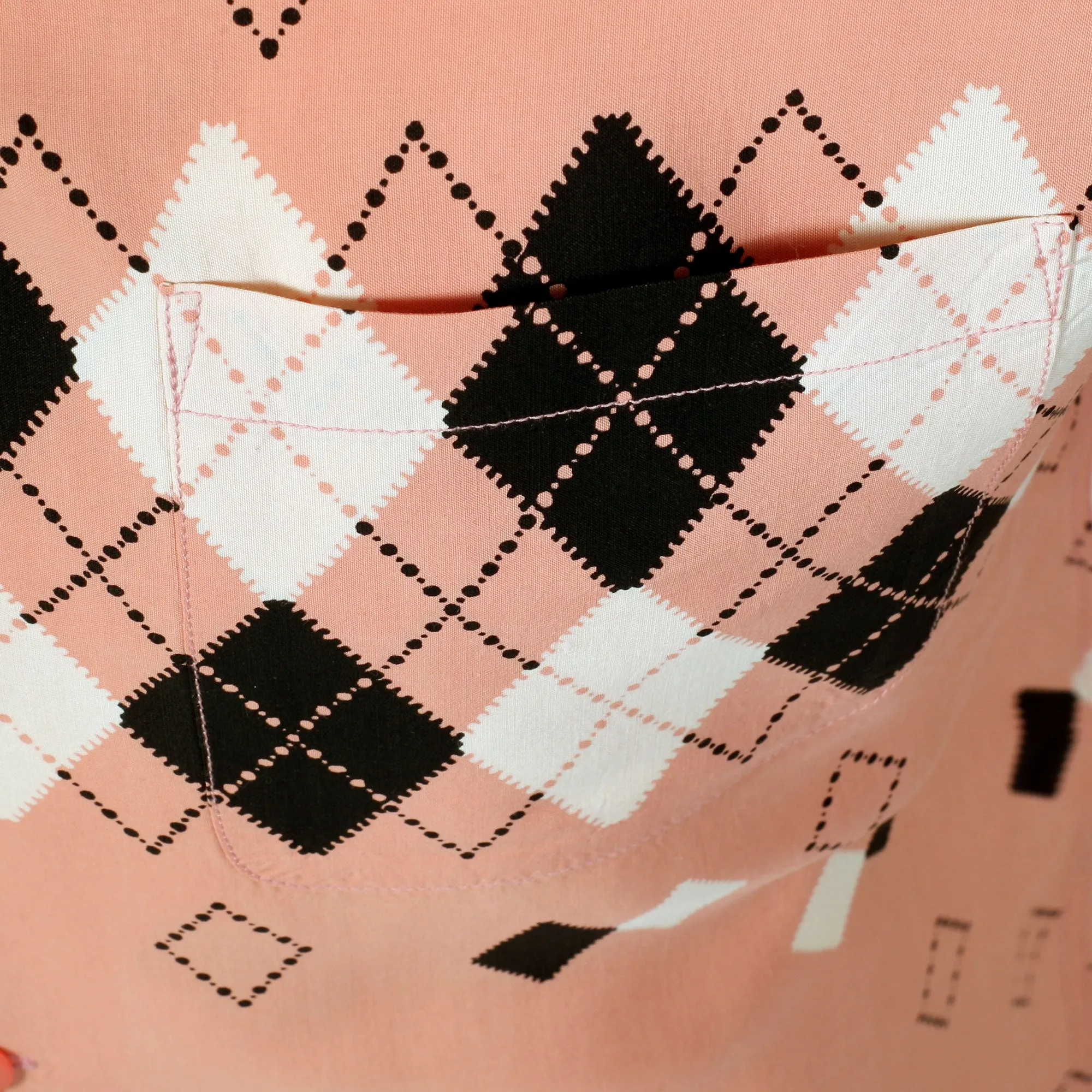 Argyle Printed Star of Hollywood SH38384 Pink Hawaiian Shirt SoH11085 sold by SugarCane Jeans product image thumbnail 4