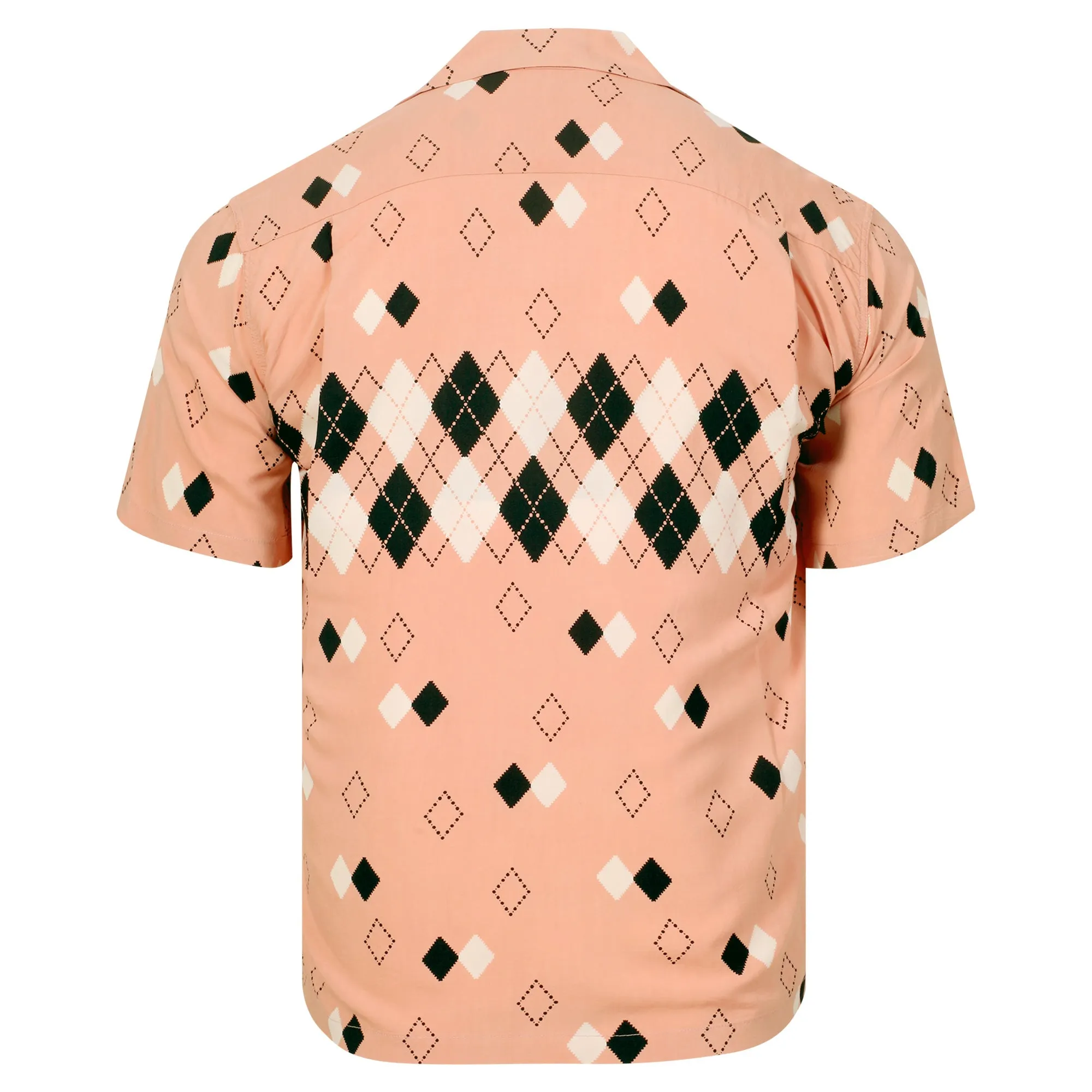Argyle Printed Star of Hollywood SH38384 Pink Hawaiian Shirt SoH11085 sold by SugarCane Jeans product image thumbnail 2