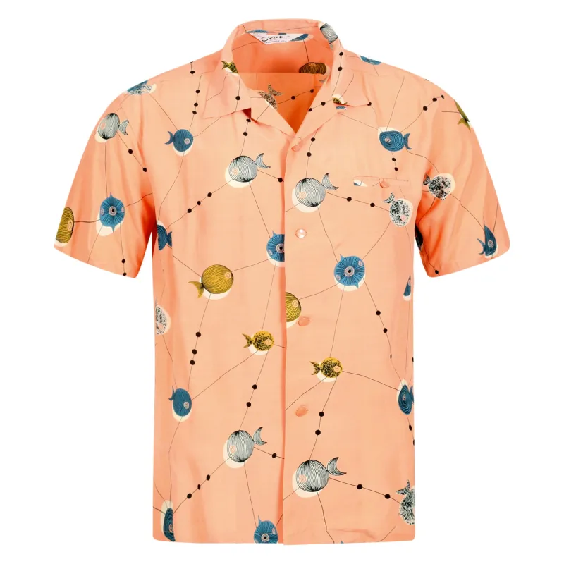 Atomic Fish SH38128 Pink Star of Hollywood Hawaiian Shirt SoH10100 sold by SugarCane Jeans