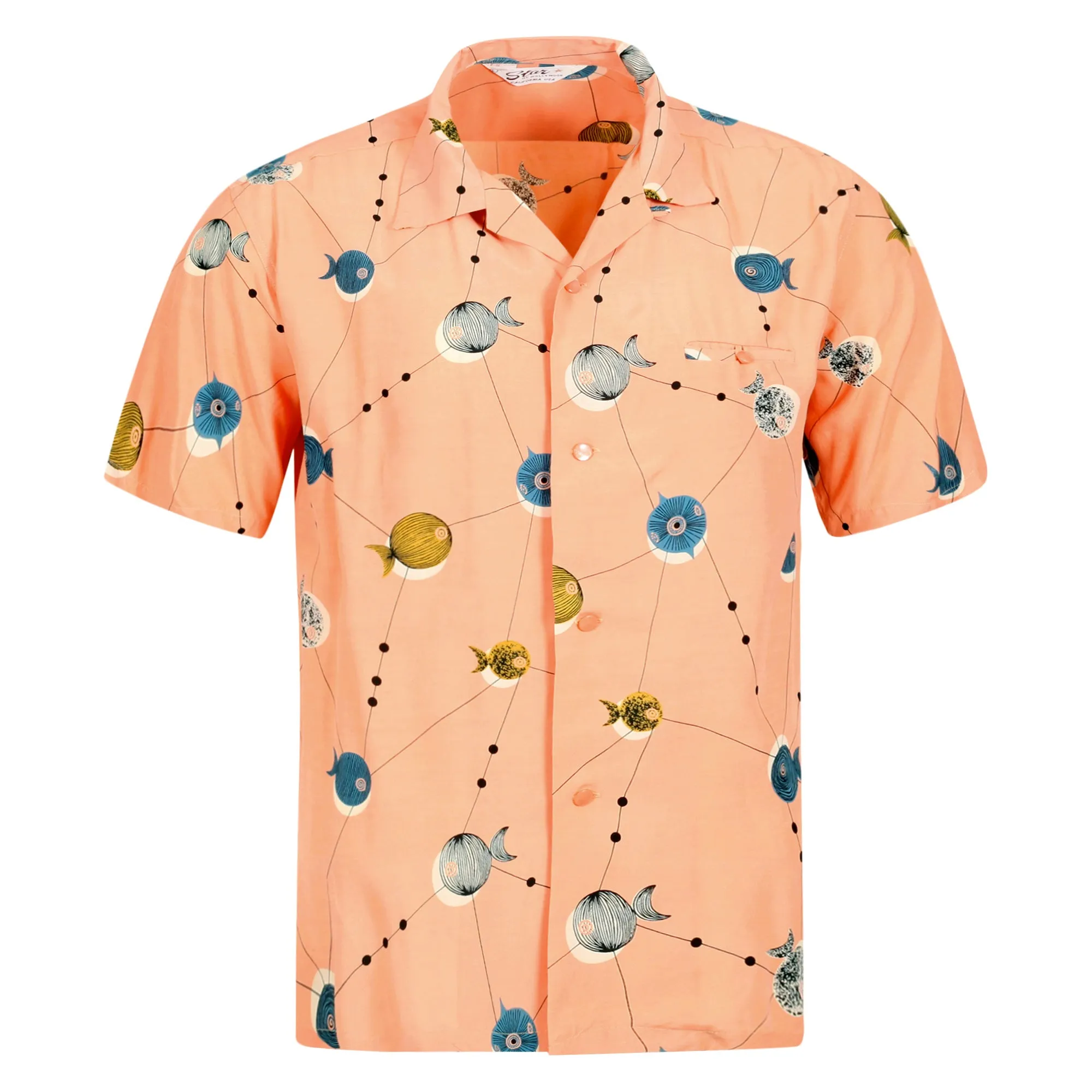 Atomic Fish SH38128 Pink Star of Hollywood Hawaiian Shirt SoH10100 sold by SugarCane Jeans