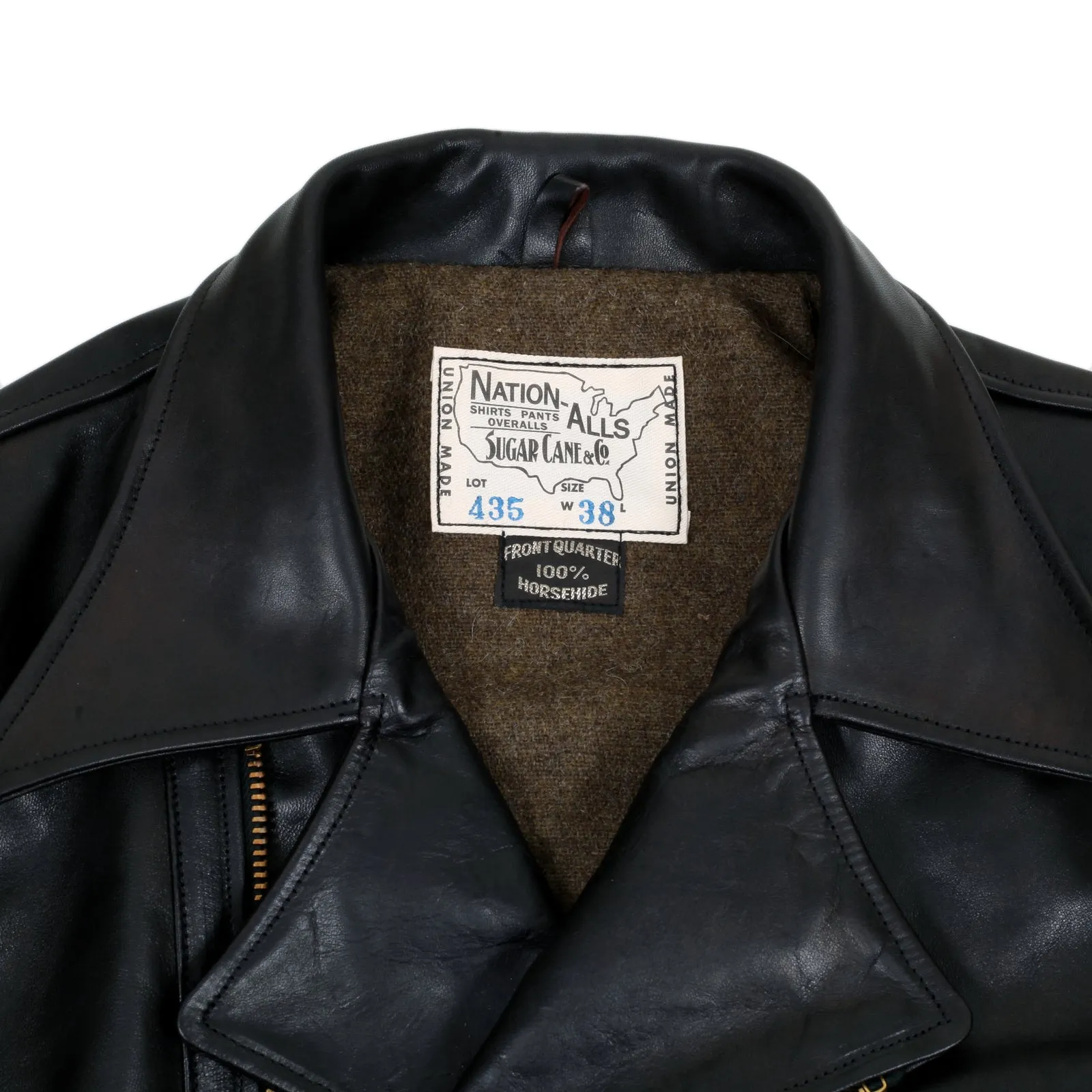 Aviator Heavy Weight SC80435 Horsehide Black Leather Jacket CANE5802 sold by SugarCane Jeans product image thumbnail 4