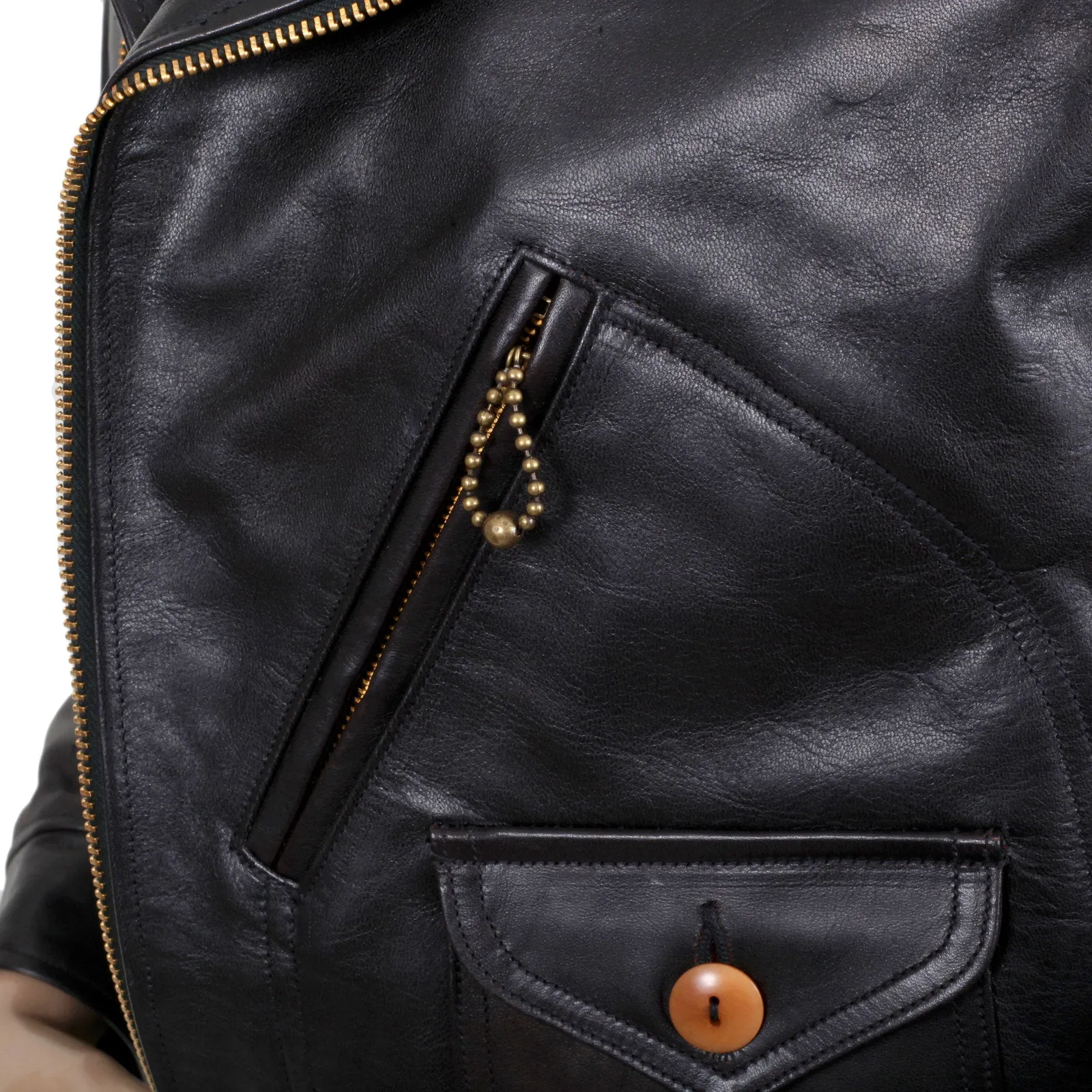 Aviator Heavy Weight SC80435 Horsehide Black Leather Jacket CANE5802 sold by SugarCane Jeans product image thumbnail 5