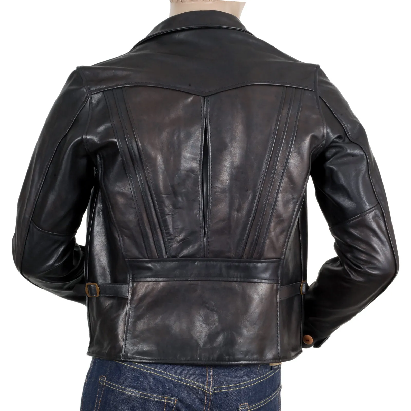 Aviator Heavy Weight SC80435 Horsehide Black Leather Jacket CANE5802 sold by SugarCane Jeans product image thumbnail 3