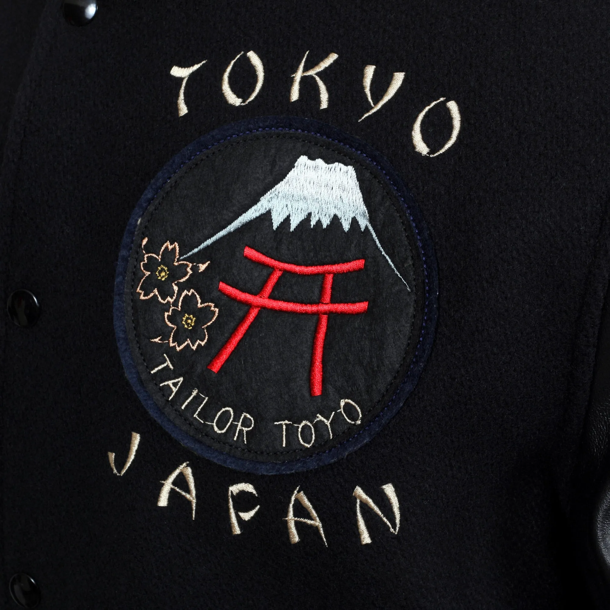 Black 30oz Melton Wool and Leather WV14215 Letterman Jacket WHIT9625 sold by SugarCane Jeans product image thumbnail 4