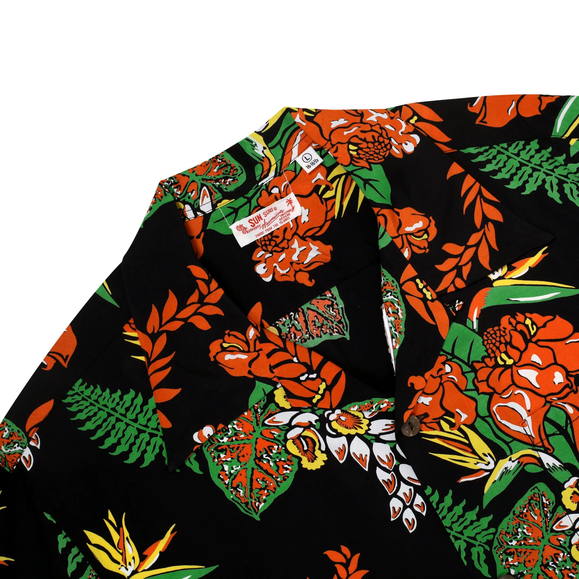Black Flourish Flowers SS38322 Short Sleeve Hawaiian Shirt SURF11089 sold by SugarCane Jeans product image thumbnail 3