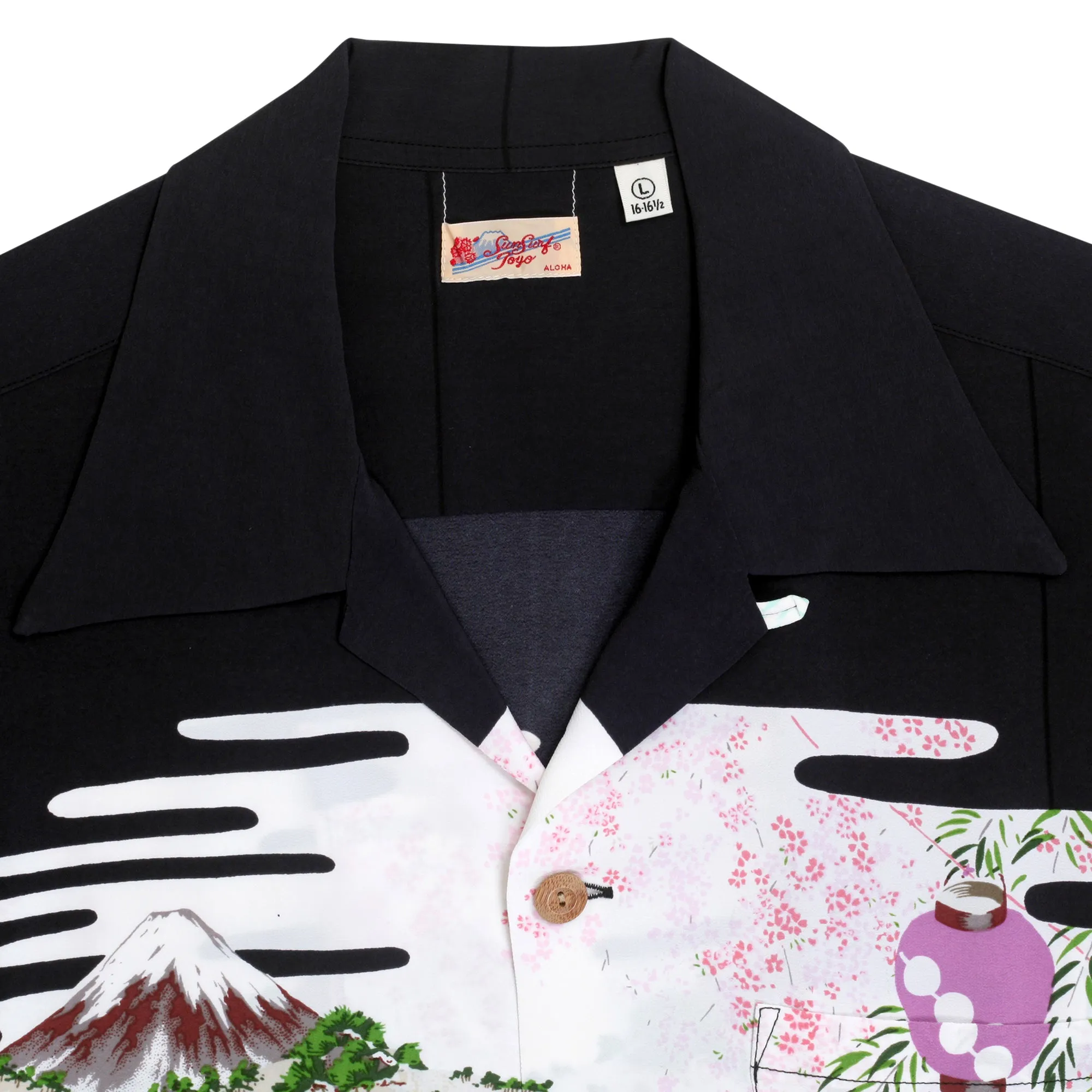 Black SS38030 Old Japanese Scenery Printed Hawaiian Shirt SURF10086 sold by SugarCane Jeans product image thumbnail 3