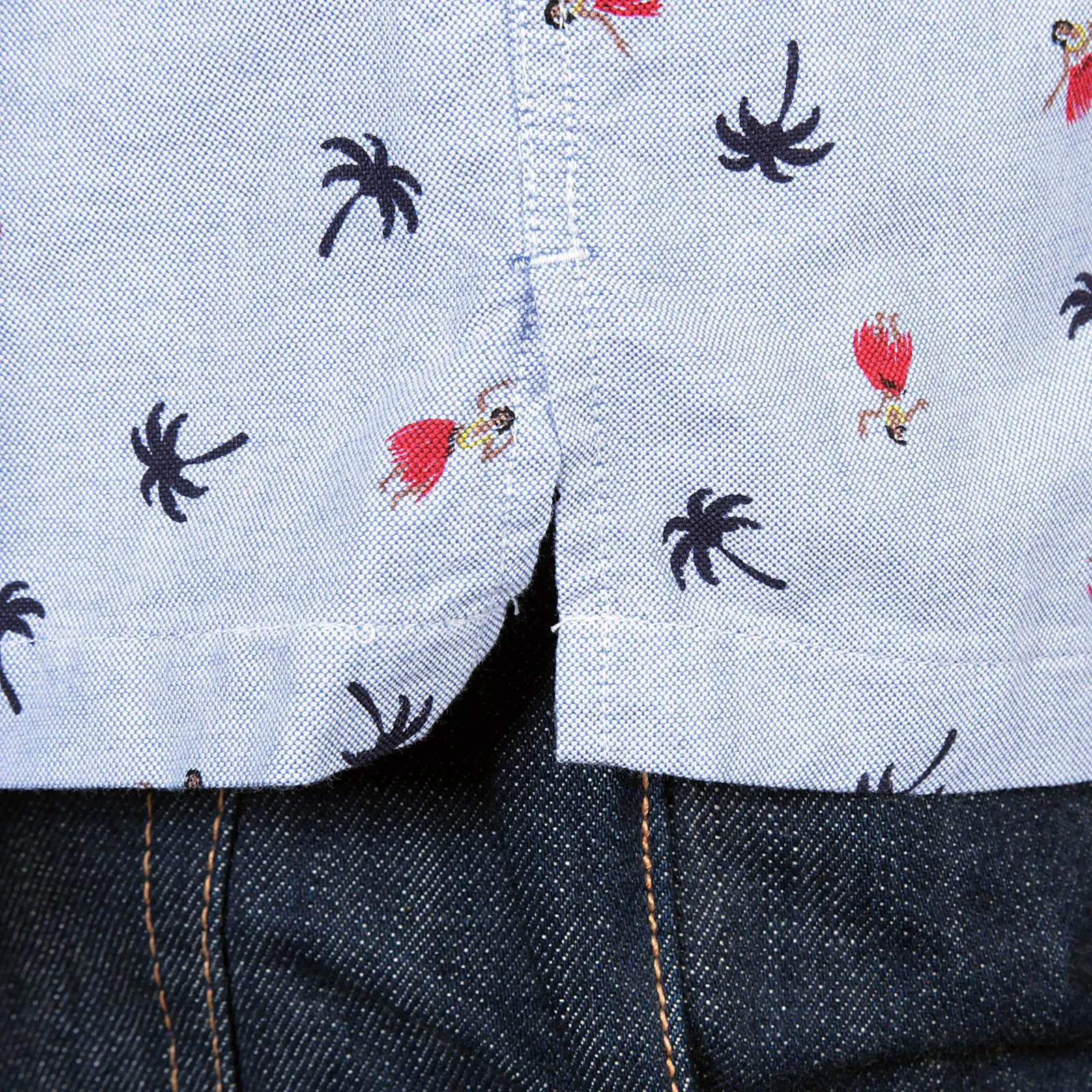 Blue Oxford SS34973 Button Down Hula Dancer Printed Shirt SURF3814 sold by SugarCane Jeans product image thumbnail 2