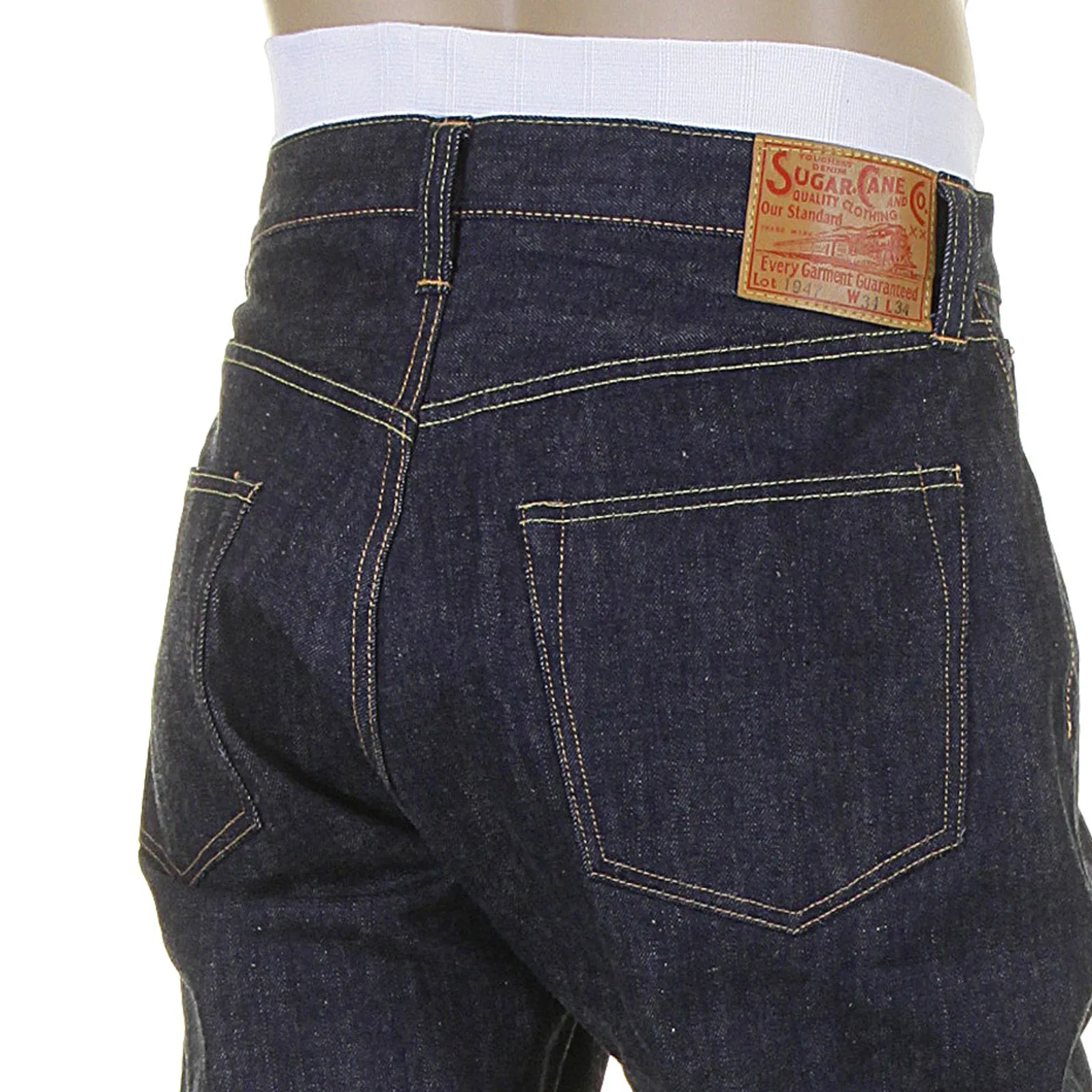 Blue Vintage Cut Non Wash SC41947N Selvedge Denim Jeans CANE3195 sold by SugarCane Jeans product image thumbnail 2