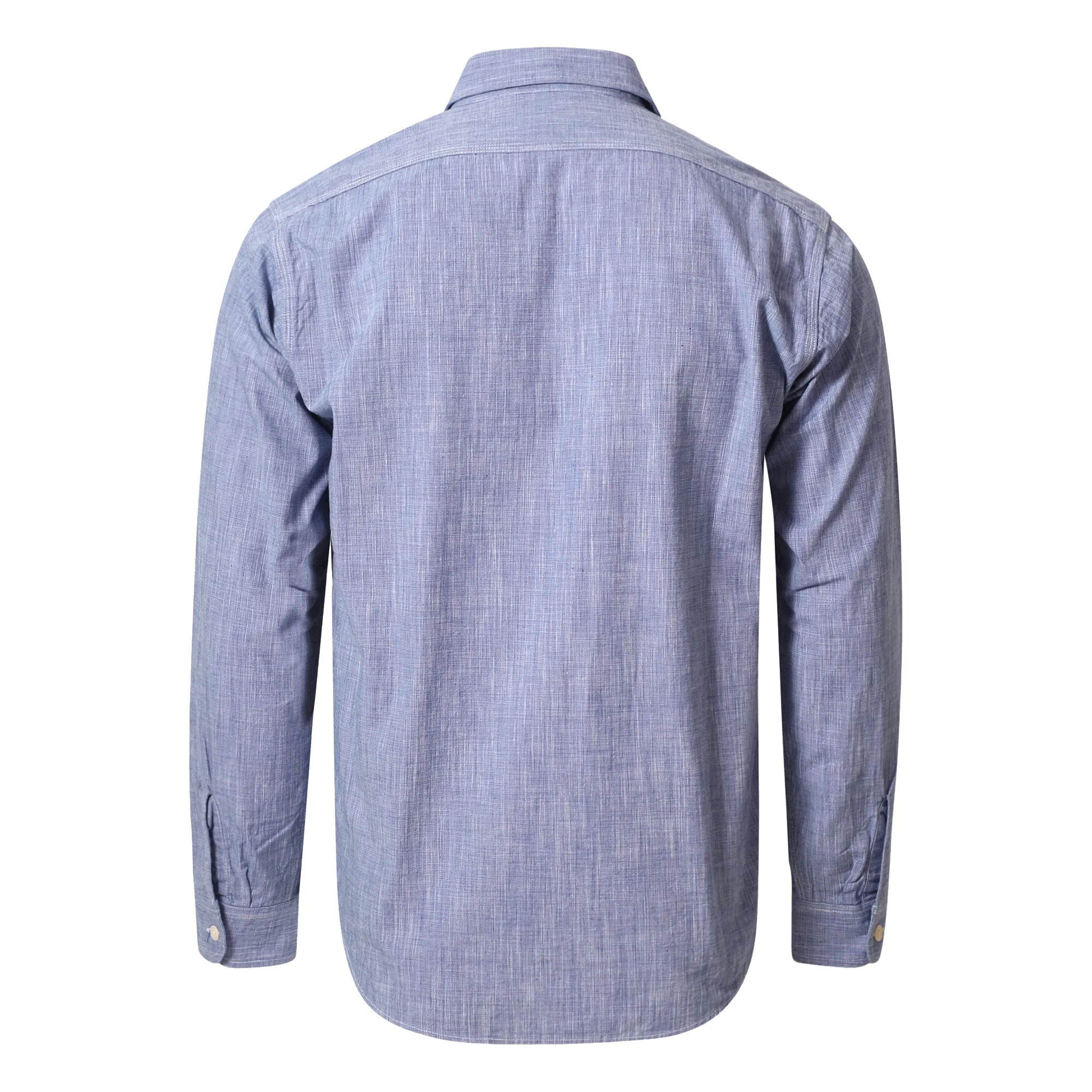 Blue Woven Pin Check Soft Collar SC28094 Long Sleeve Shirt CANE10260 sold by SugarCane Jeans product image thumbnail 2