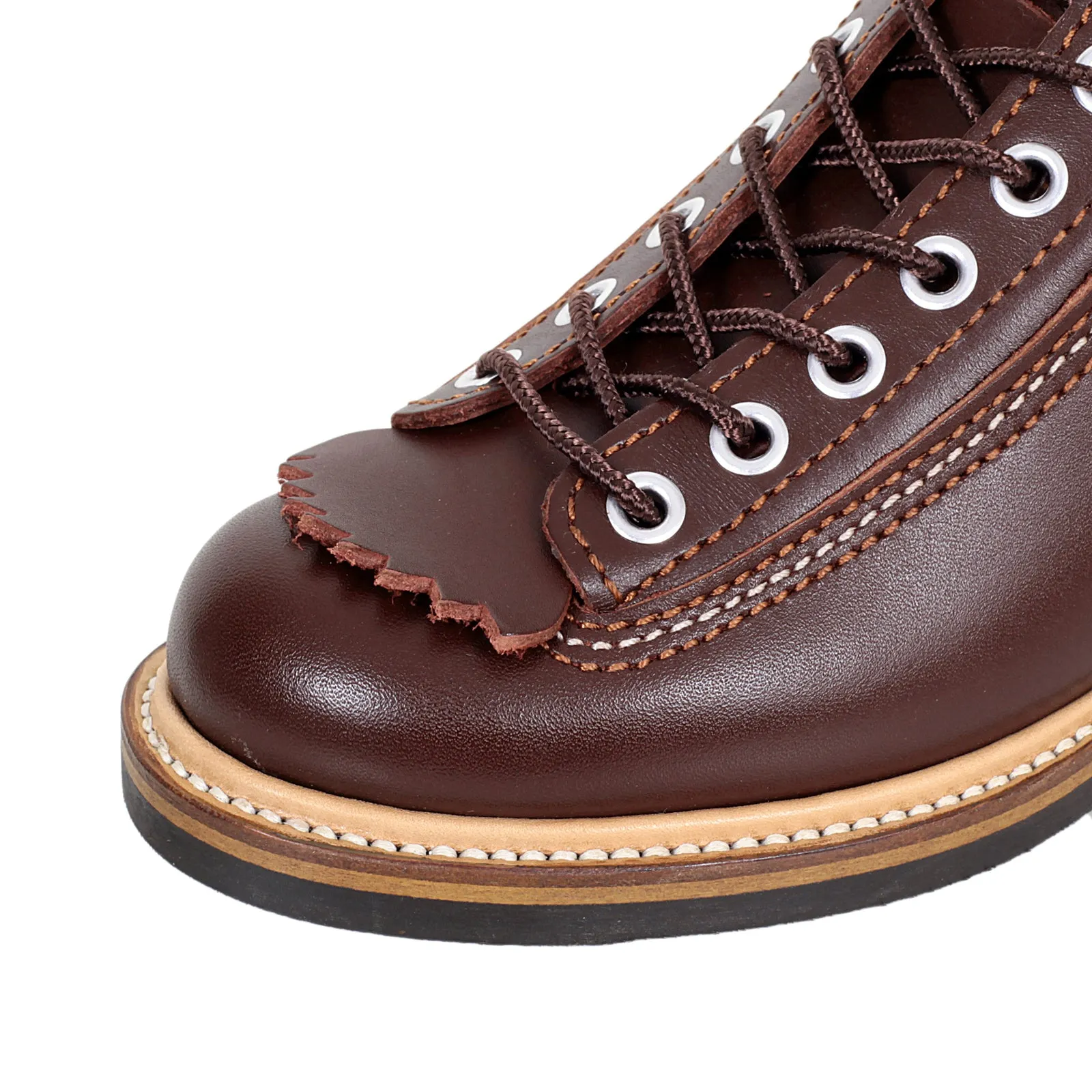 Brown Leather Calf F01615 High Lace Up Carpenter Work Boots CANE4450 sold by SugarCane Jeans product image thumbnail 3