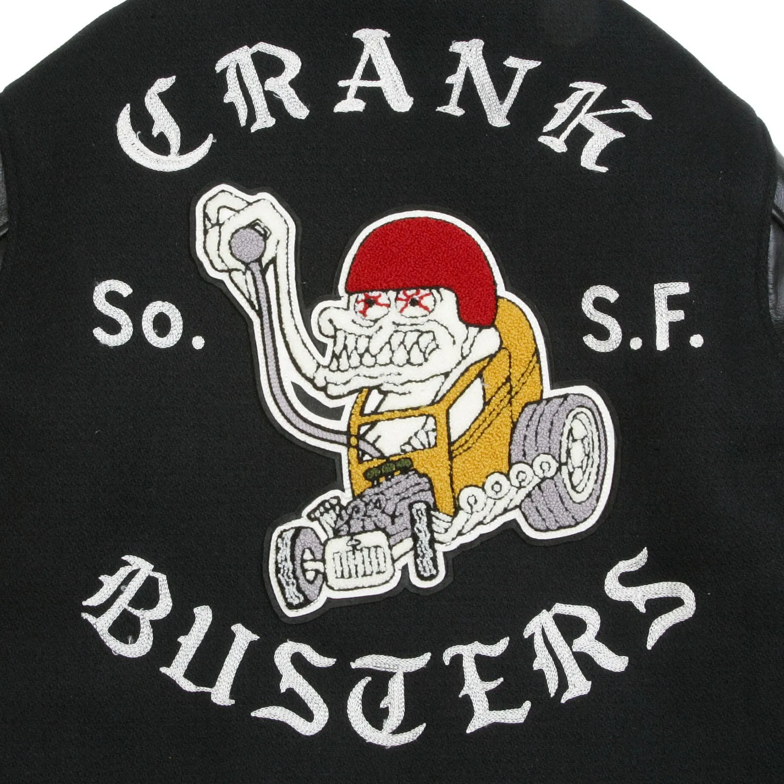 Crank Busters Raglan Sleeve WV11375 Letterman Jacket in Black WHIT3781 sold by SugarCane Jeans product image thumbnail 5