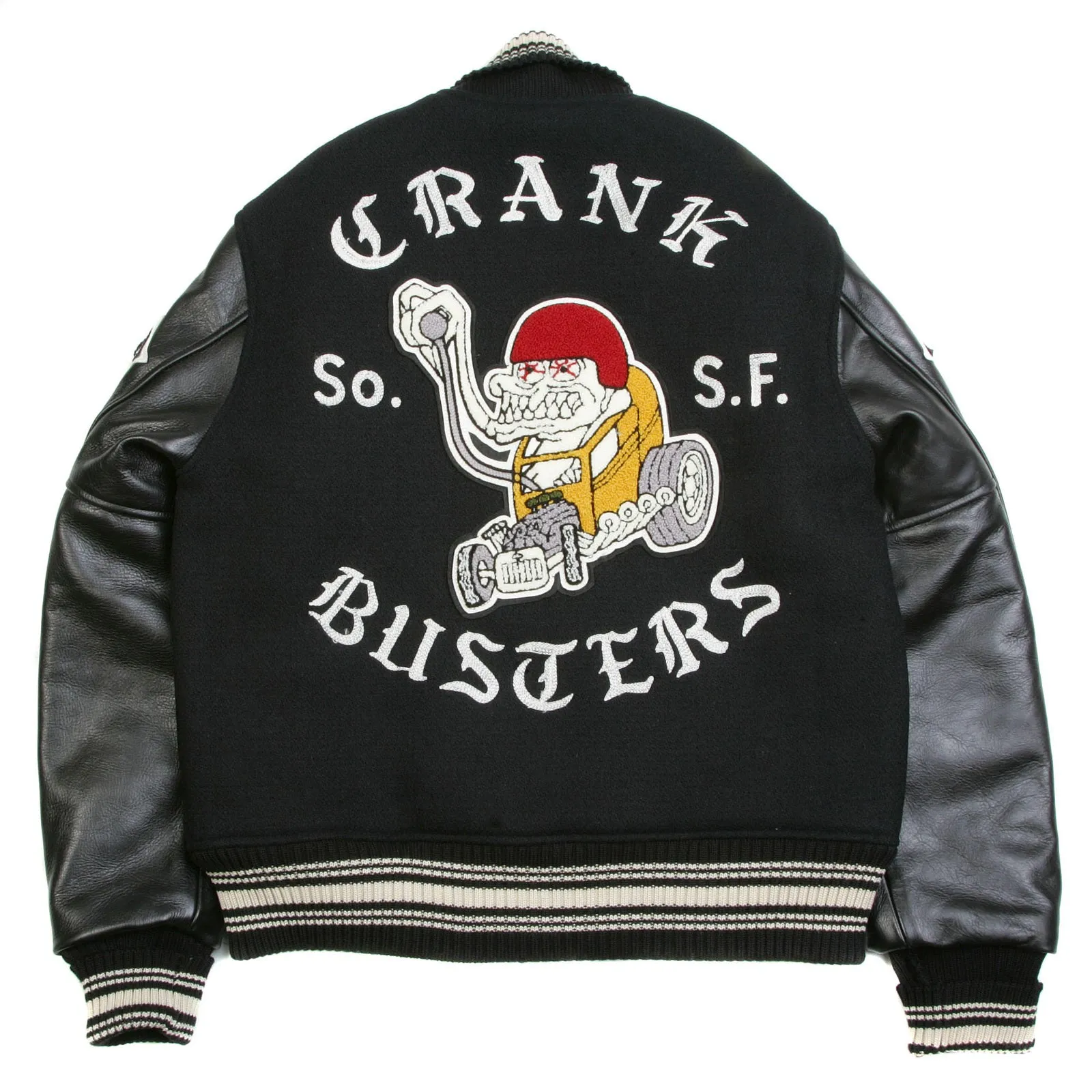 Crank Busters Raglan Sleeve WV11375 Letterman Jacket in Black WHIT3781 sold by SugarCane Jeans product image thumbnail 4