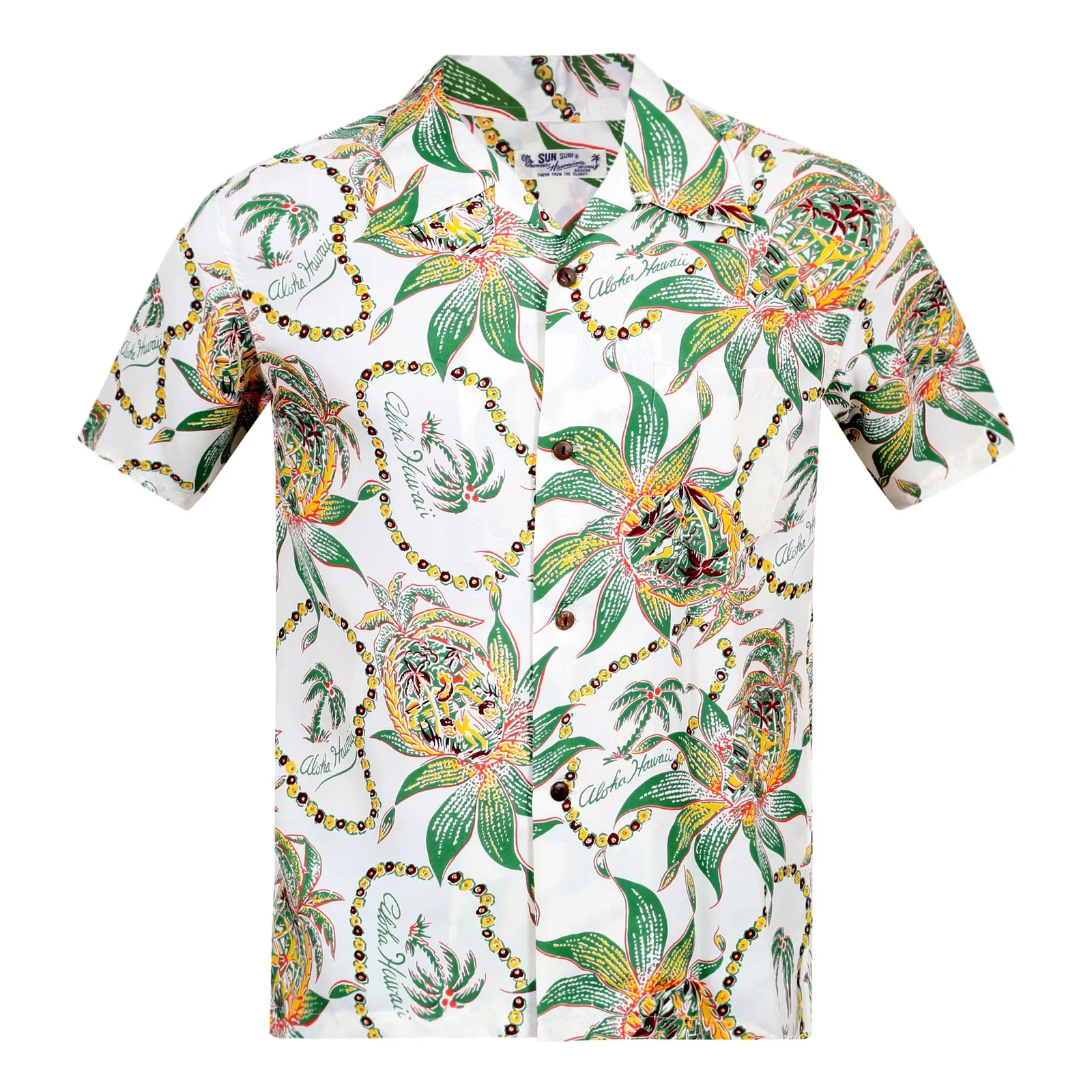 Dreams and Pineapples Print SS37774 Off White Hawaiian Shirt SURF8589 sold by SugarCane Jeans product image thumbnail 3