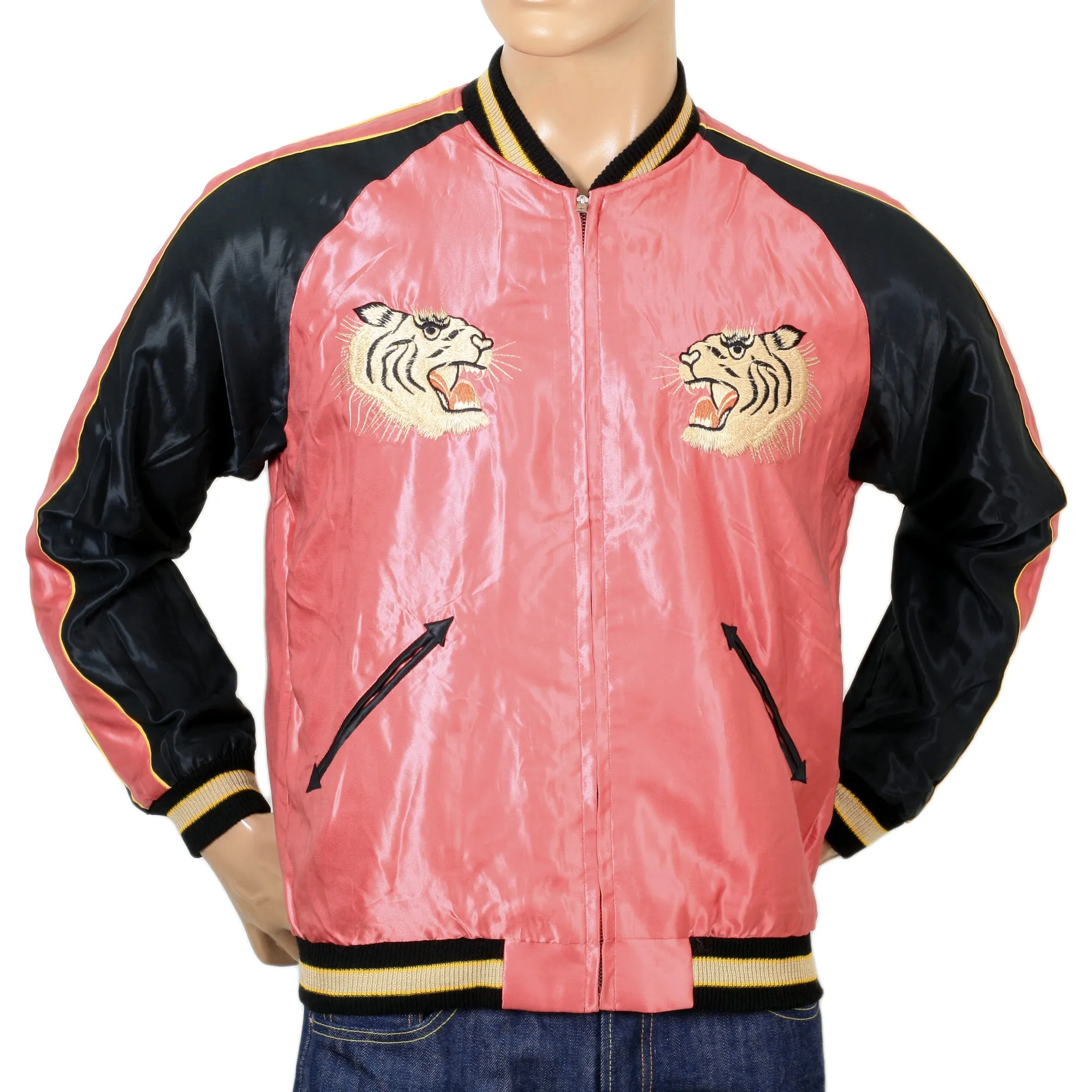 Fully Reversible Tiger Embroidered TT13756 Souvenir Jacket TOYO7526A sold by SugarCane Jeans product image thumbnail 2