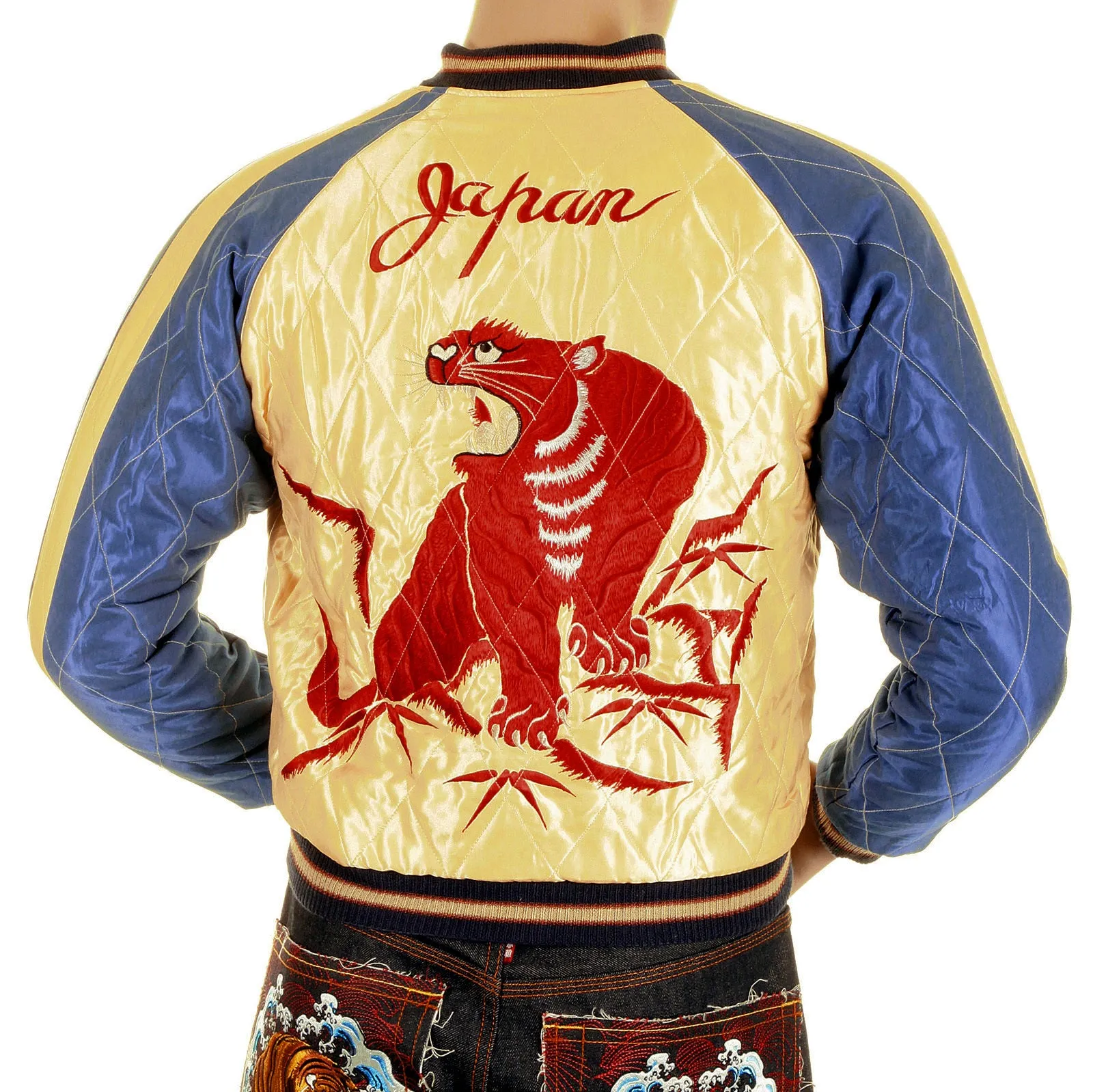 Fully Reversible TT11783 Tiger Embroidered Souvenir Jacket TOYO4233A sold by SugarCane Jeans product image thumbnail 4