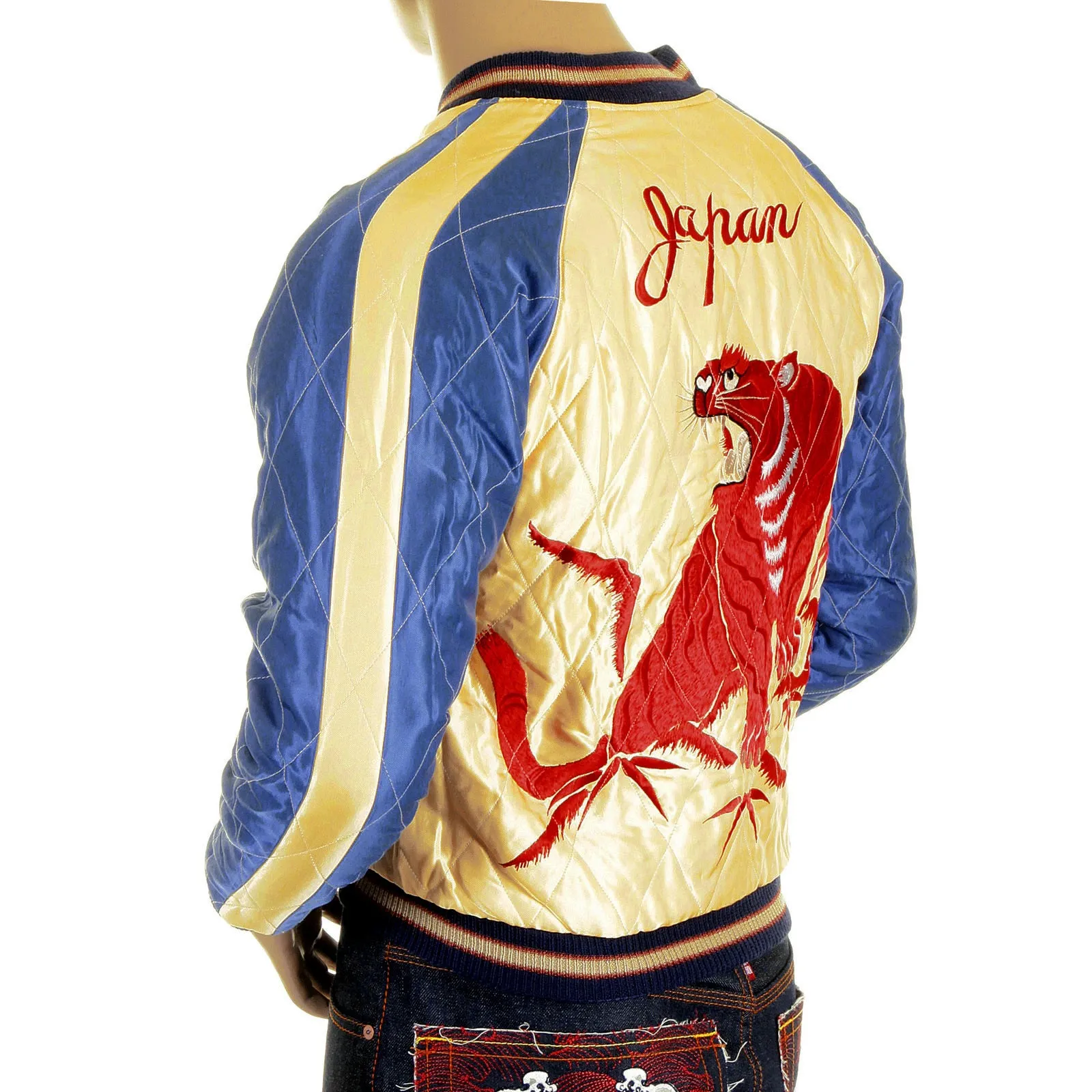 Fully Reversible TT11783 Tiger Embroidered Souvenir Jacket TOYO4233A sold by SugarCane Jeans product image thumbnail 5