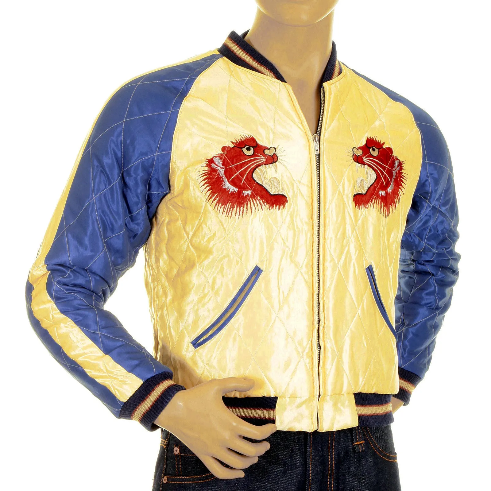 Fully Reversible TT11783 Tiger Embroidered Souvenir Jacket TOYO4233A sold by SugarCane Jeans product image thumbnail 3