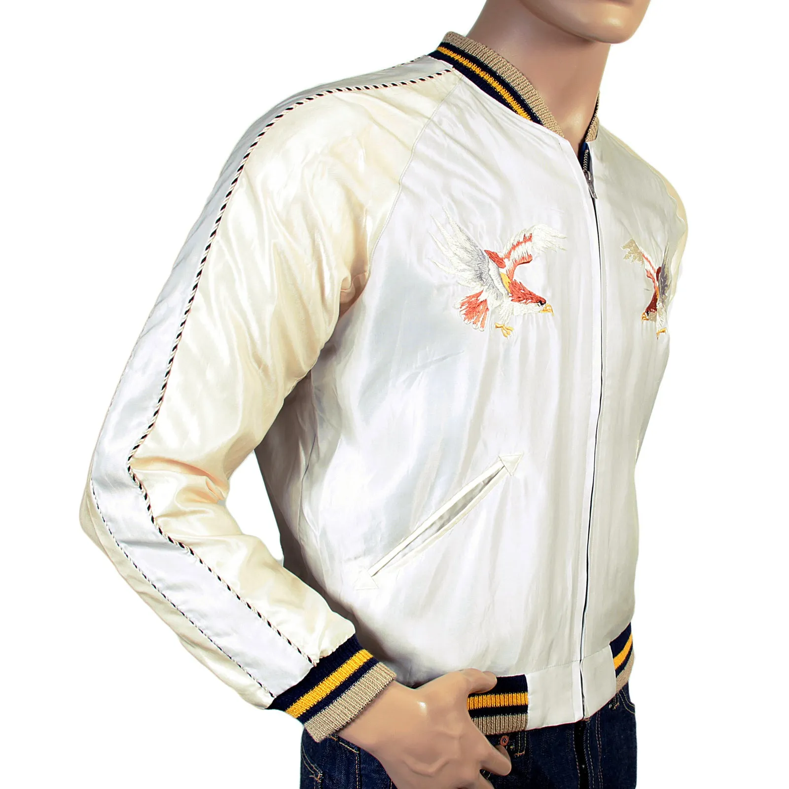Fully Reversible TT13001 Ivory and Silver Souvenir Jacket TOYO3709 sold by SugarCane Jeans product image thumbnail 2