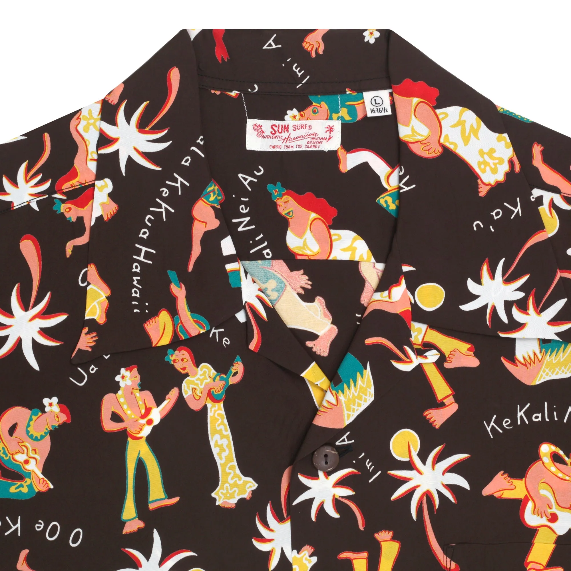 Fun Island of Hawaii SS38040 Rayon Brown Black Hawaiian Shirt SURF10266 sold by SugarCane Jeans product image thumbnail 3