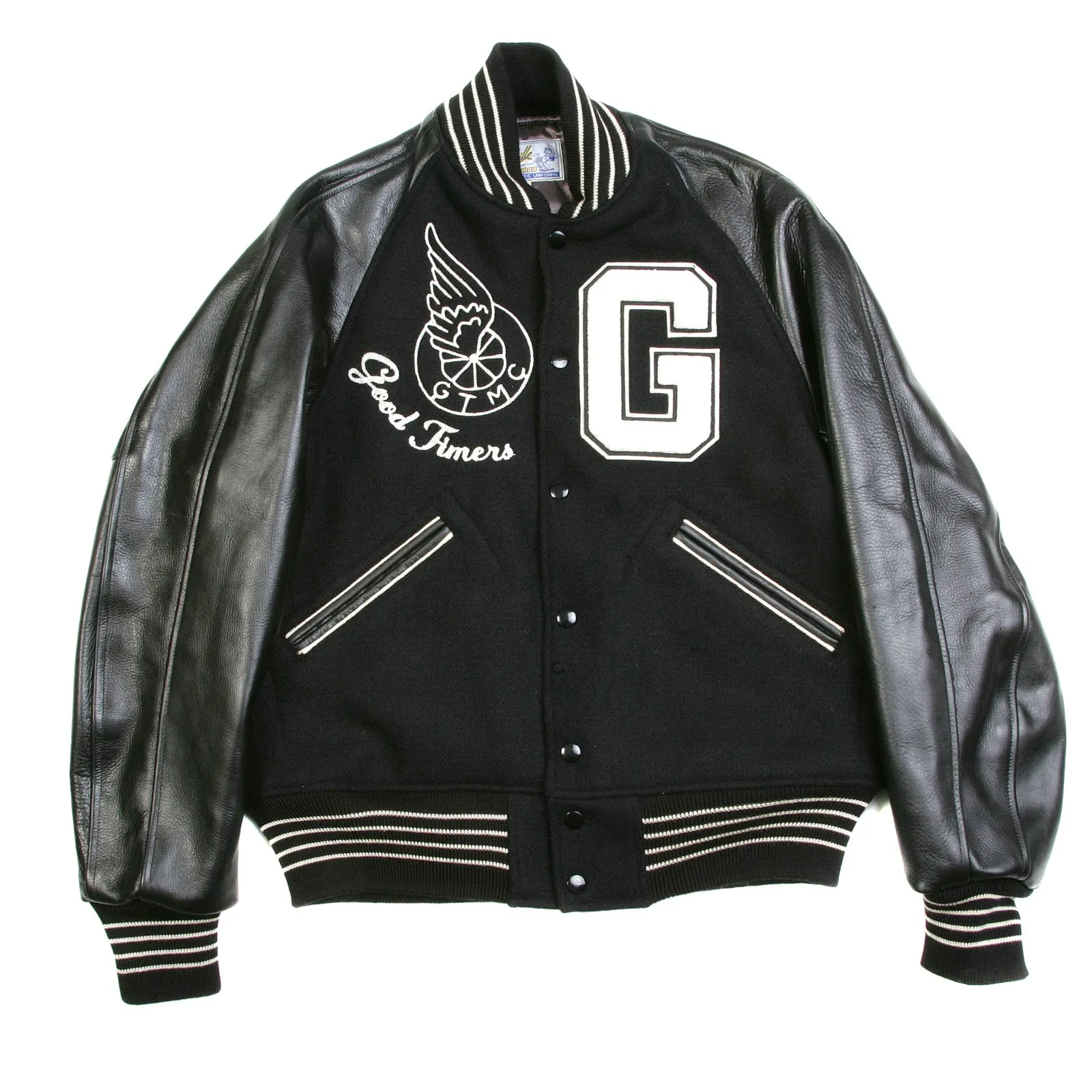 Good Timers Embroidered WV11376 Raglan Sleeve Varsity Jacket WHIT3782 sold by SugarCane Jeans